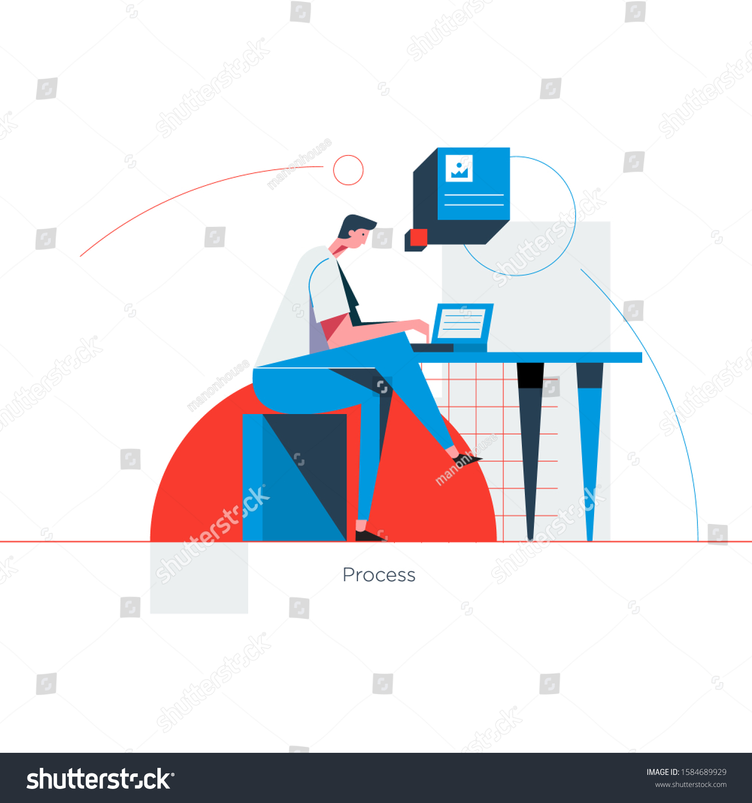 Development Design Process Concept Start Working Stock Vector (Royalty ...