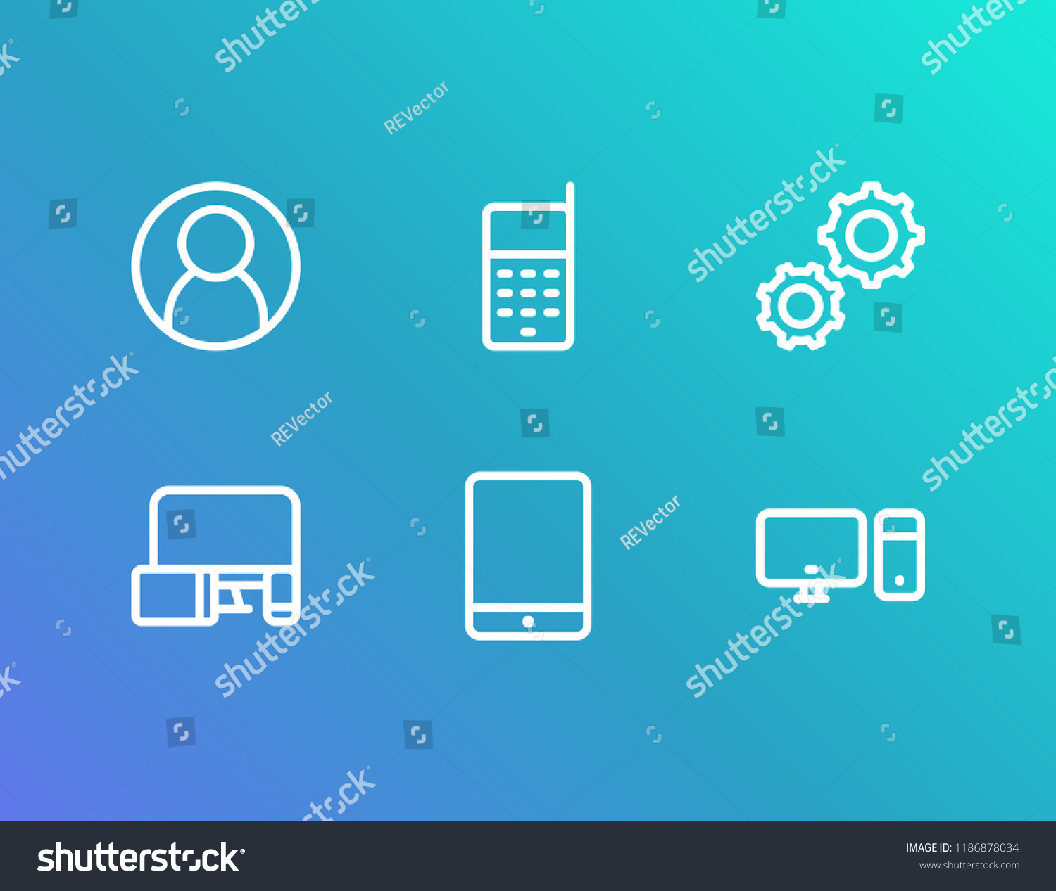 Device Icon Set User Ios Tablet Stock Vector Royalty Free 1186878034