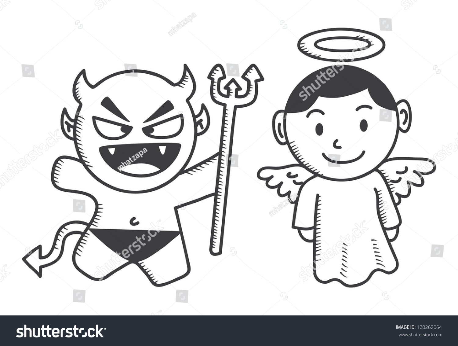 Devil Angel Cartoon Stock Vector 120262054 - Shutterstock