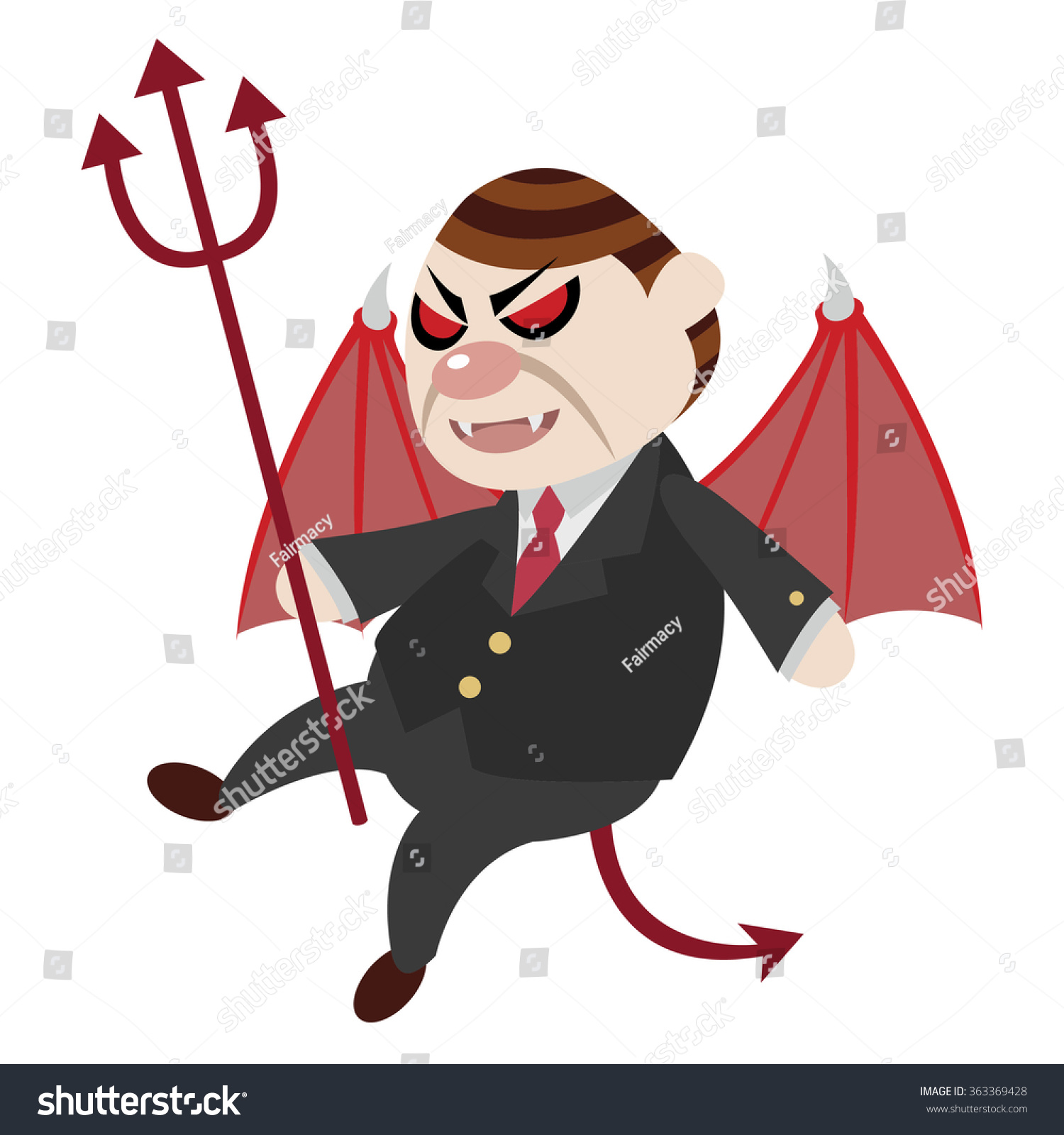 Devil Boss Cartoon Vector Stock Vector (Royalty Free) 363369428 ...