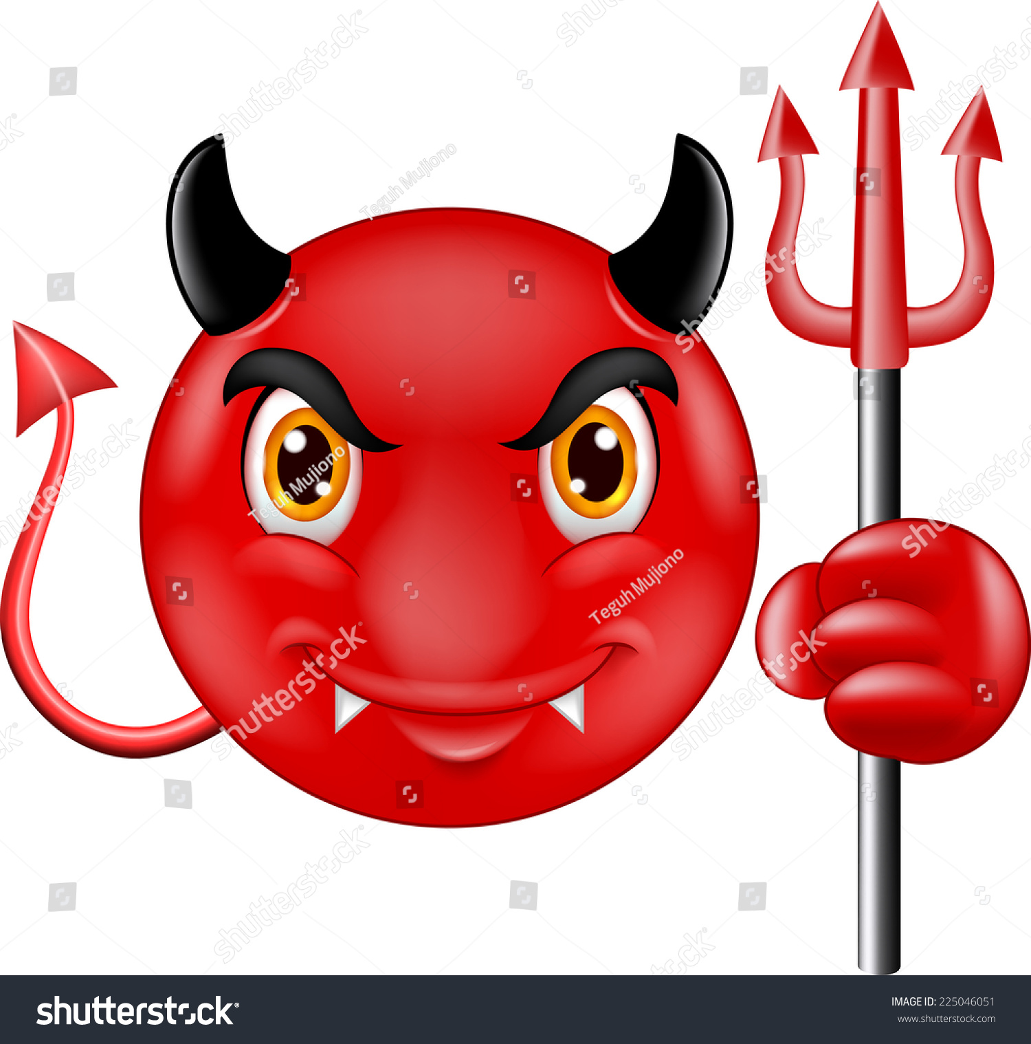 Devil Emoticon Stock Vector Illustration 225046051 : Shutterstock