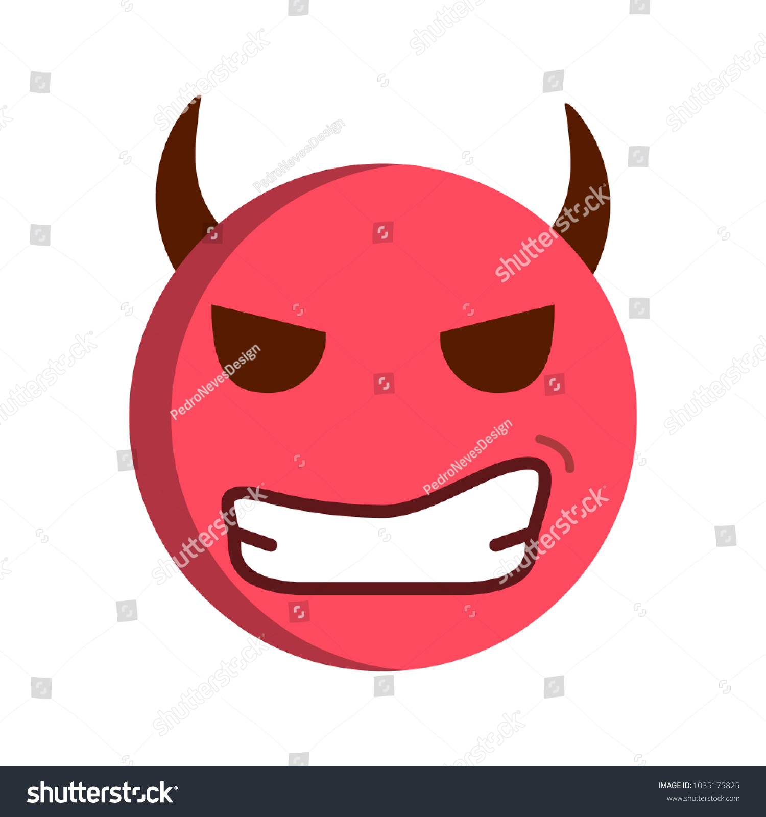 Devil Emoticon Diabolical Smiley Emoji Vector vetor stock (livre de