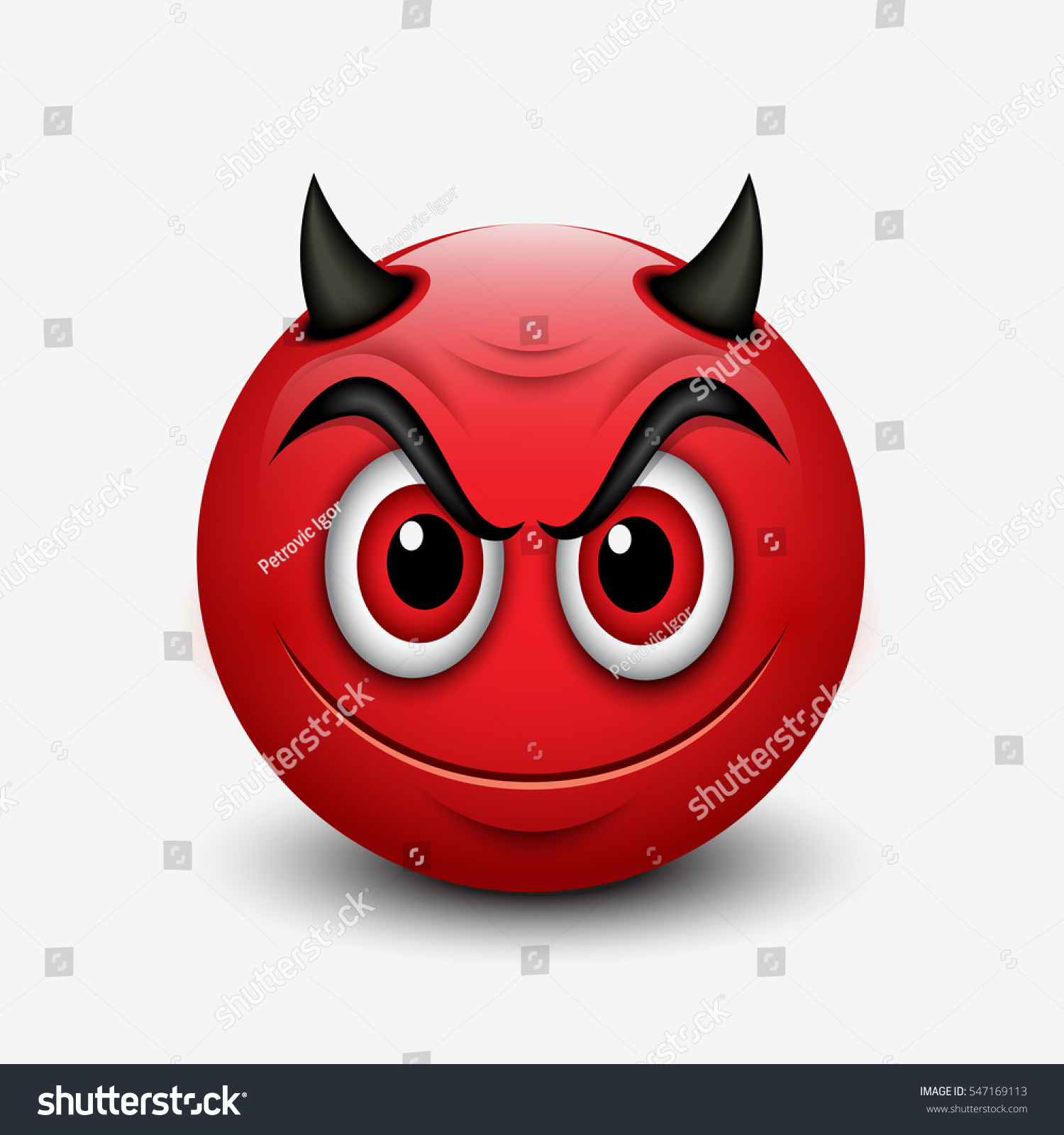 Devil Emoticon Isolated On White Background Stock Vector (Royalty Free ...