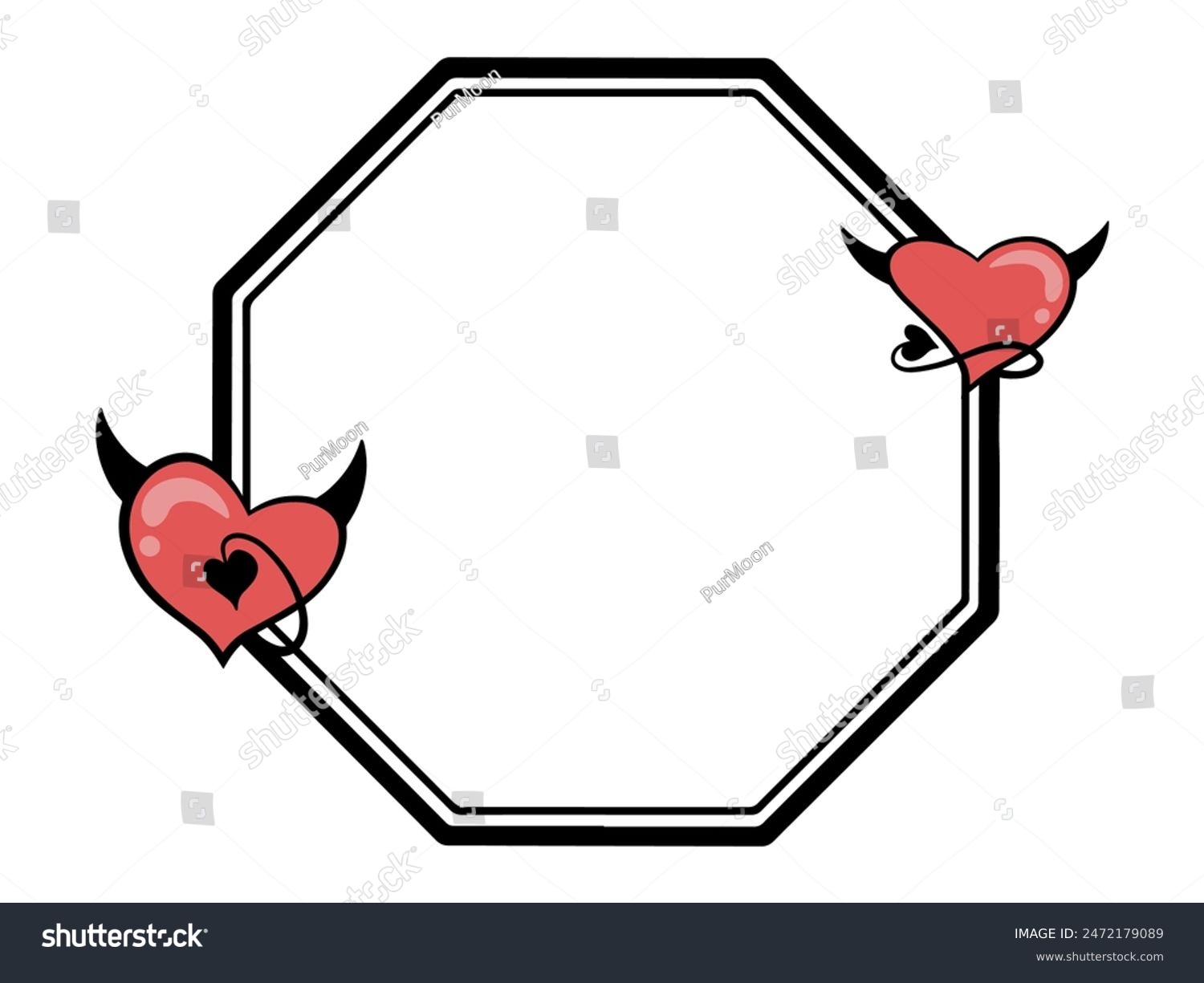 recommend clip art: Devil Heart Line Art Frame Background