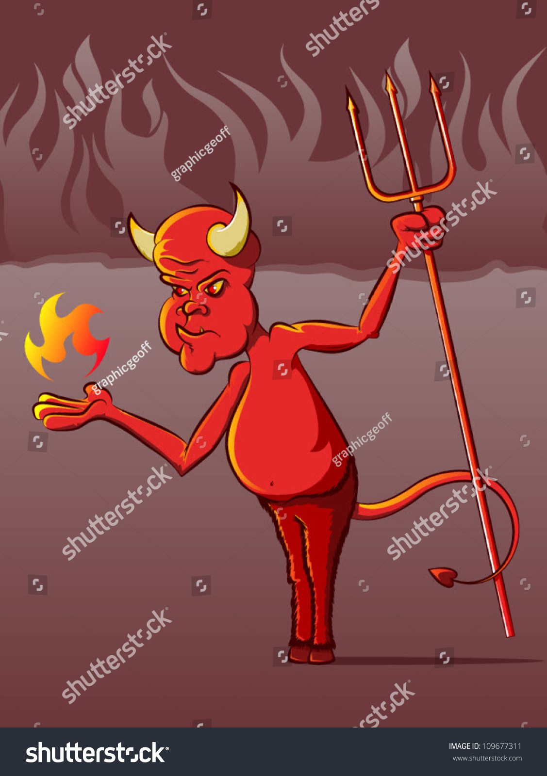 Devil Hell Cartoon Stock Vector 109677311 - Shutterstock