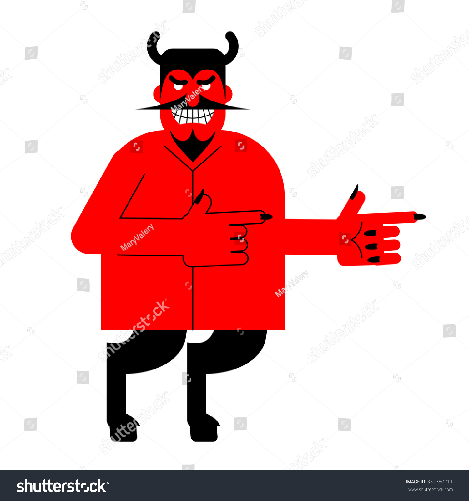 Devil Indicates Red Demon Horns Hoofs Stock Vector 332750711 - Shutterstock