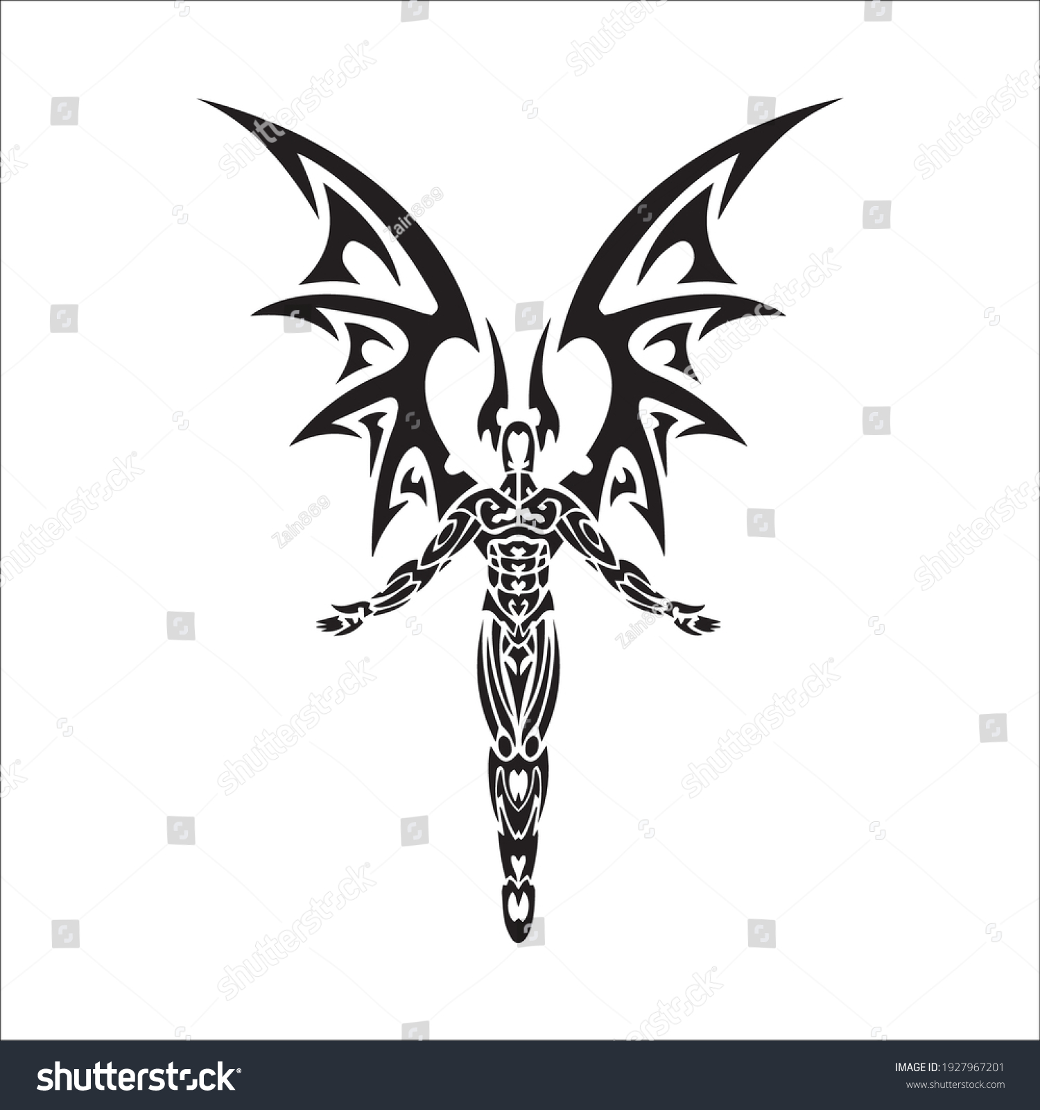 Devil lucifer arte tatuaje diseño vector: vector de stock (libre de ...