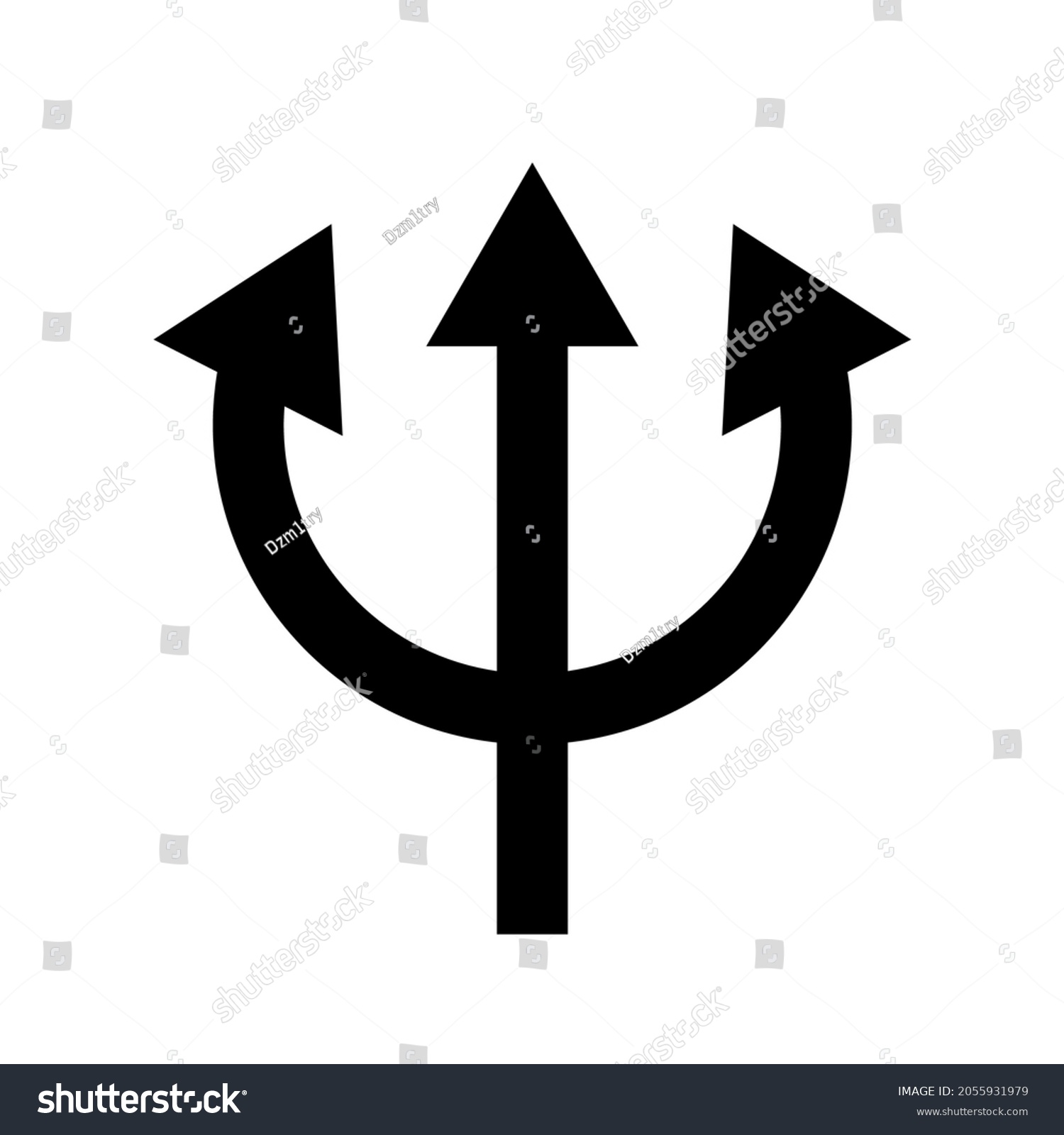 Devil Pitchfork Cartoon Silhouette Icon Clipart Stock Vector (Royalty ...