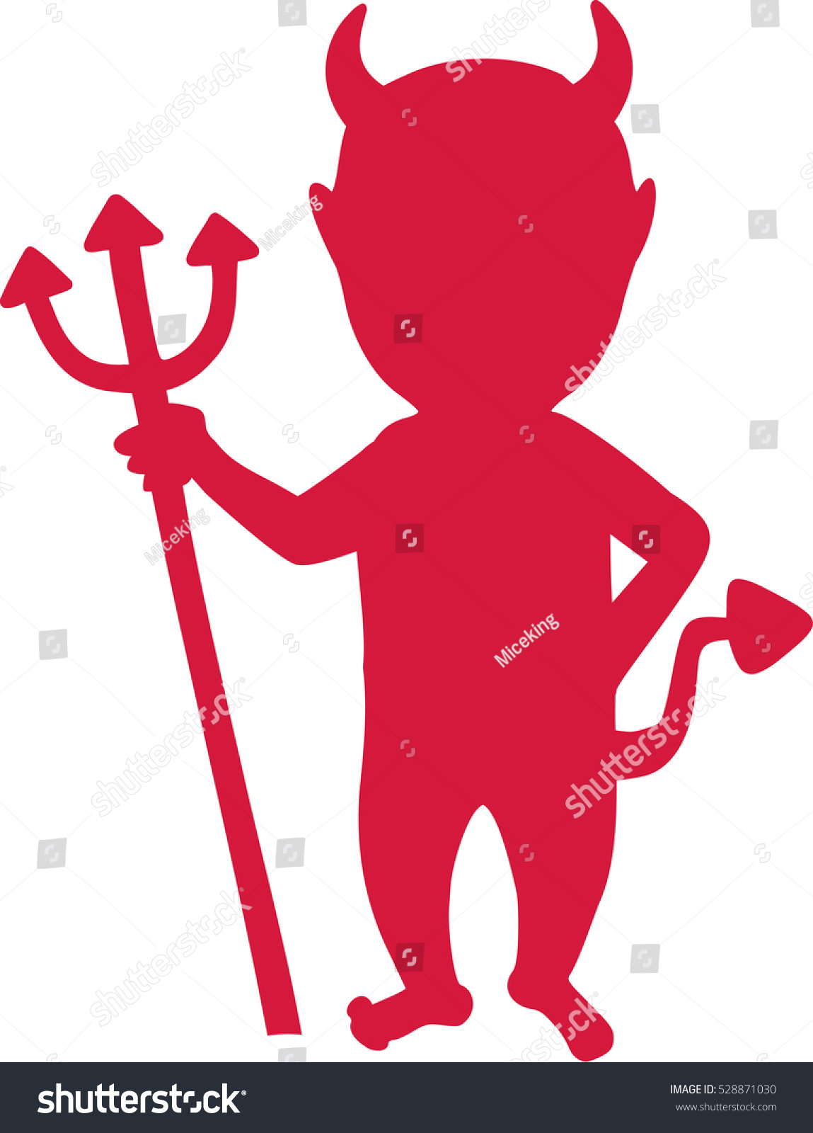 SVG of Devil silhouette with trident svg