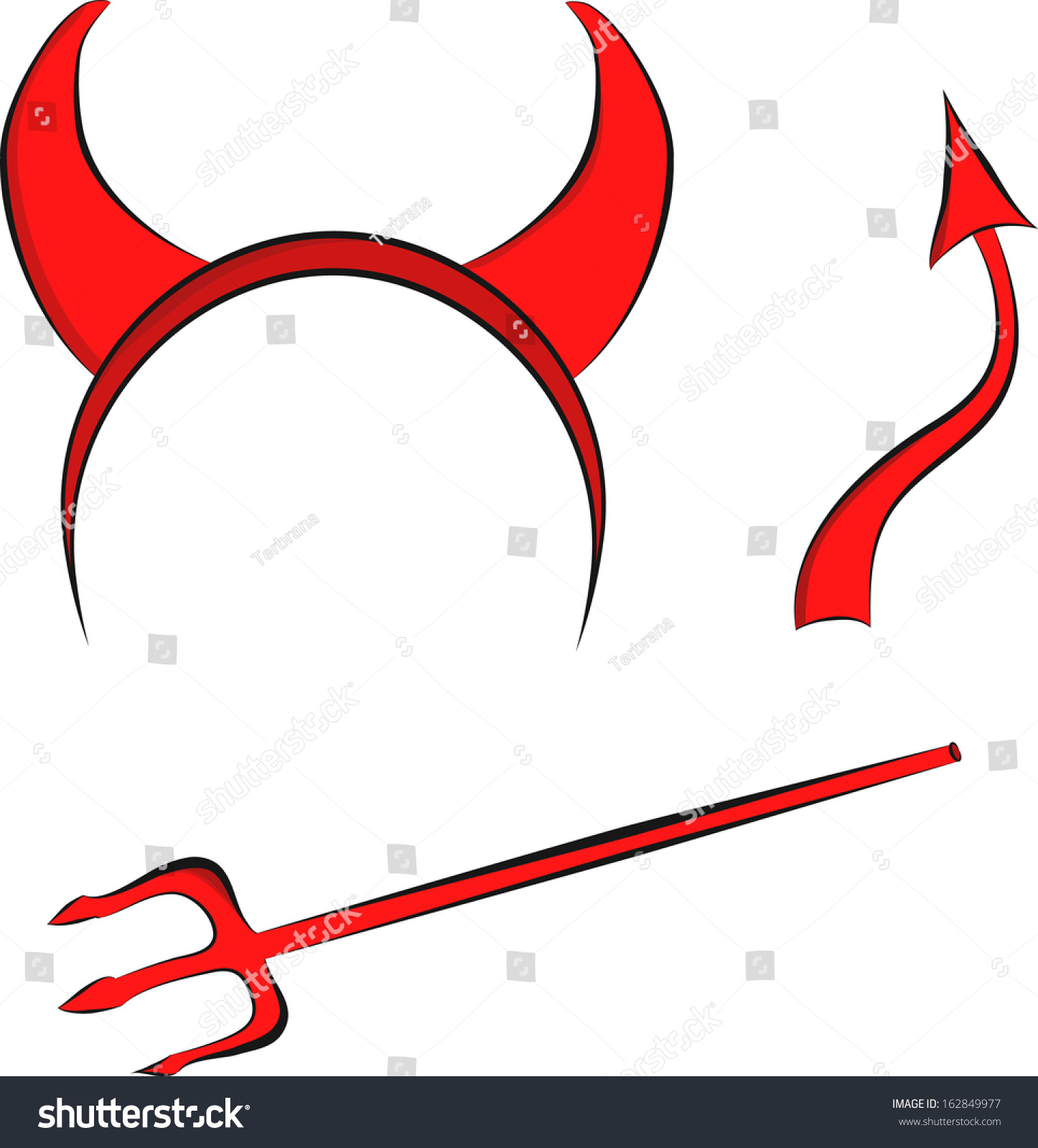 Devils Horns Head Gear Stock Vector 162849977 - Shutterstock