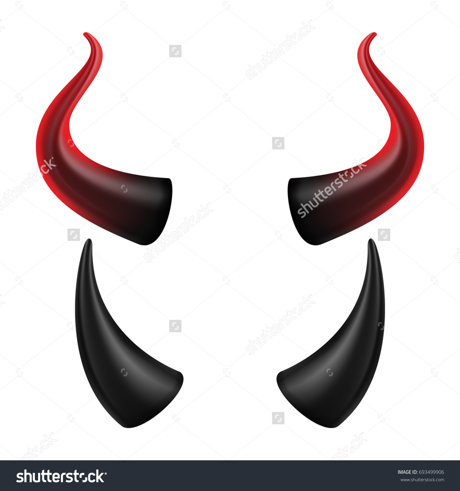 Devils Horns Vector Isolated On White Stock Vector 693499906 - Shutterstock