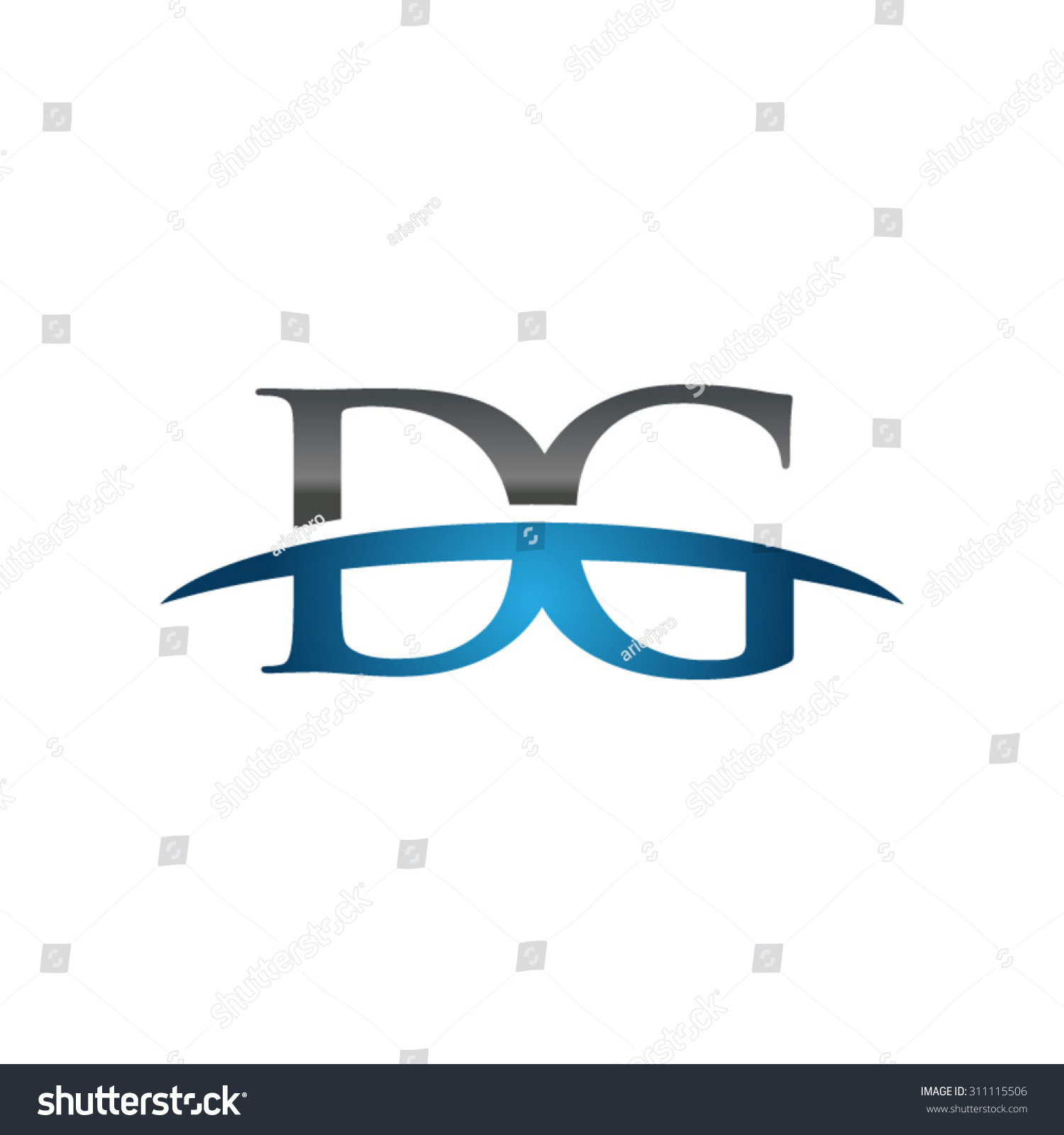 Dg Initial Company Group Blue Swoosh Stock Vector 311115506 - Shutterstock