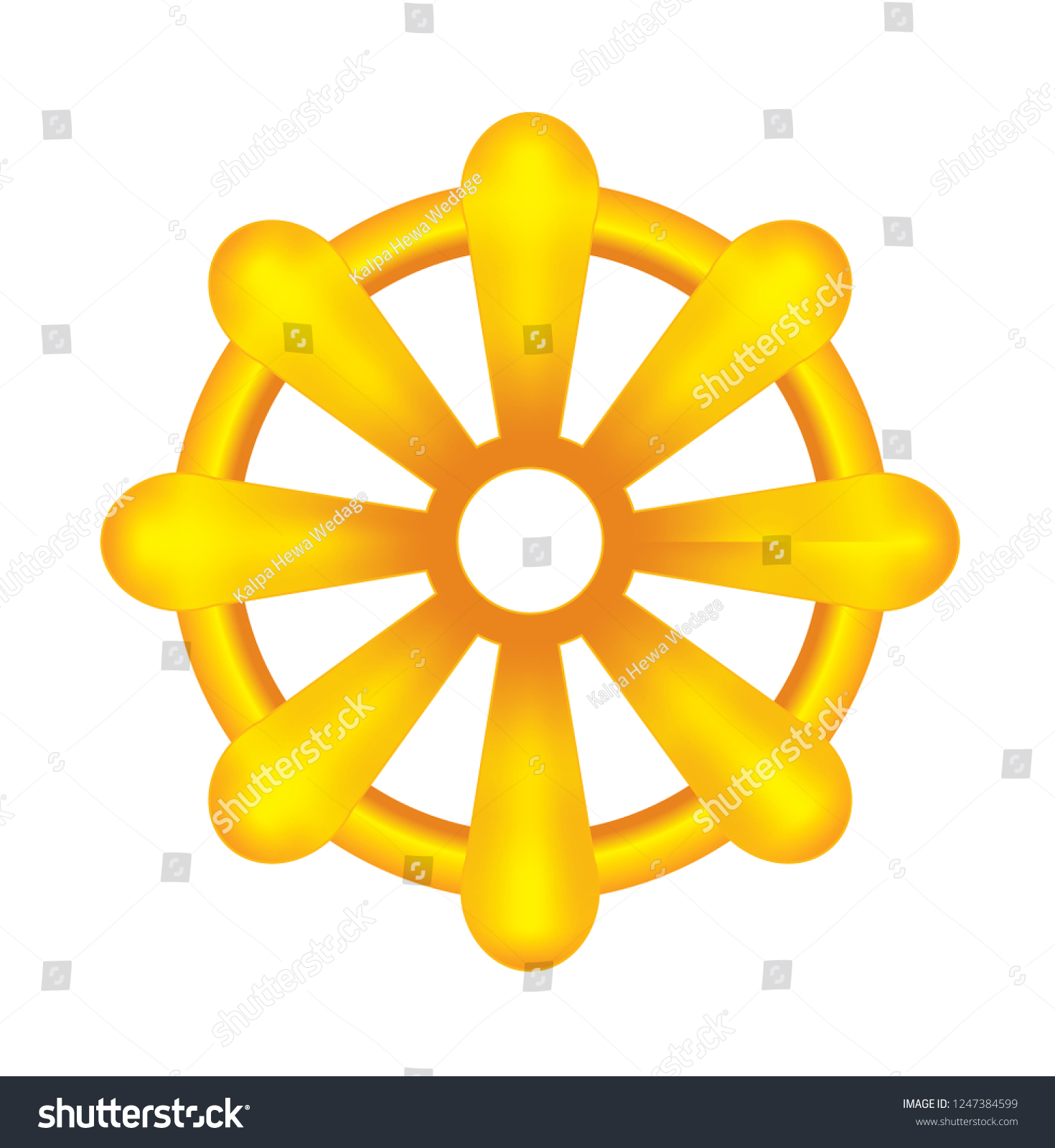 Dharma Chakra Symbol Buddhism Stock Vector (royalty Free) 1247384599