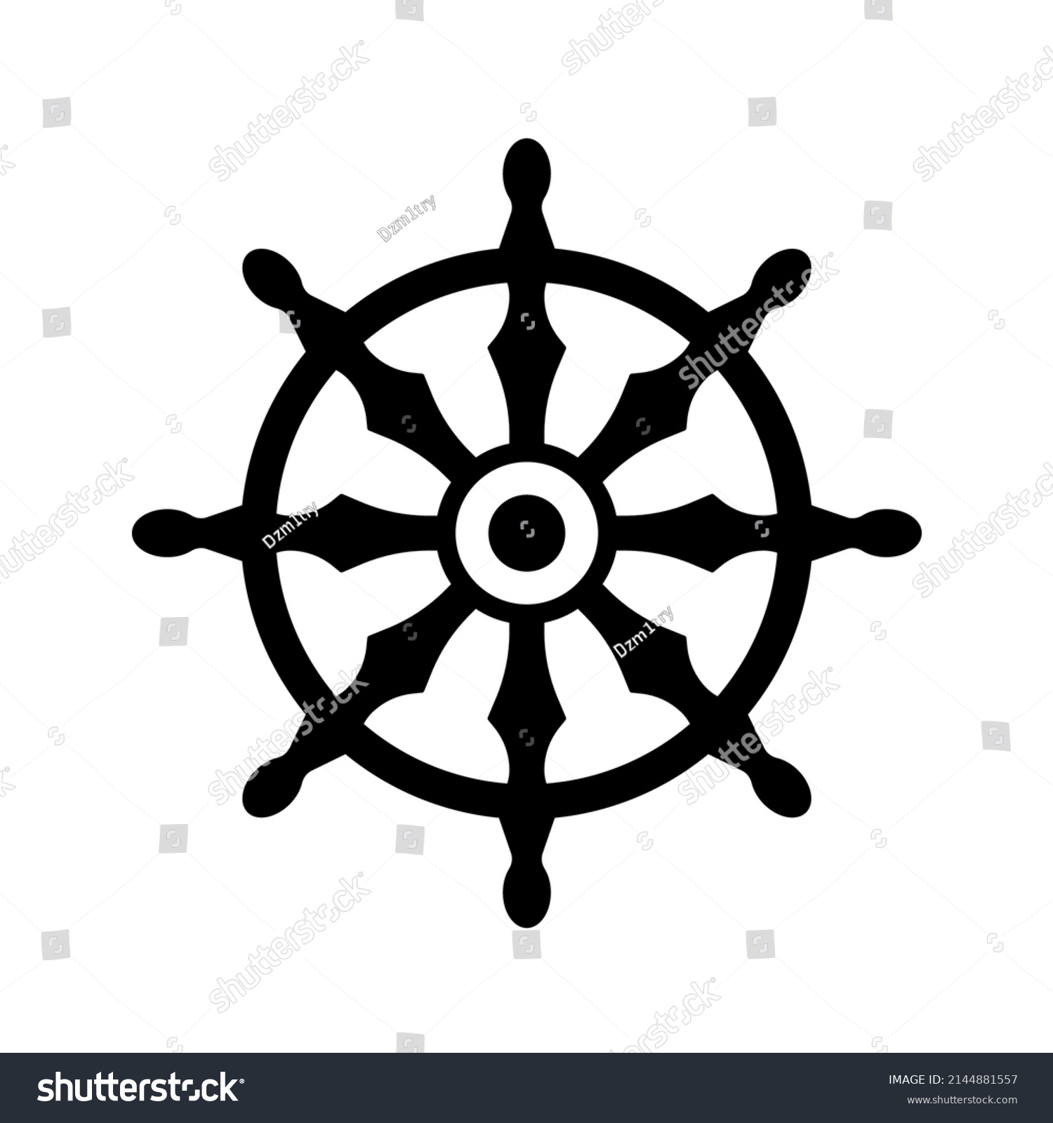 Dharma Wheel Silhouette Icon Clipart Image Stock Vector (Royalty Free ...