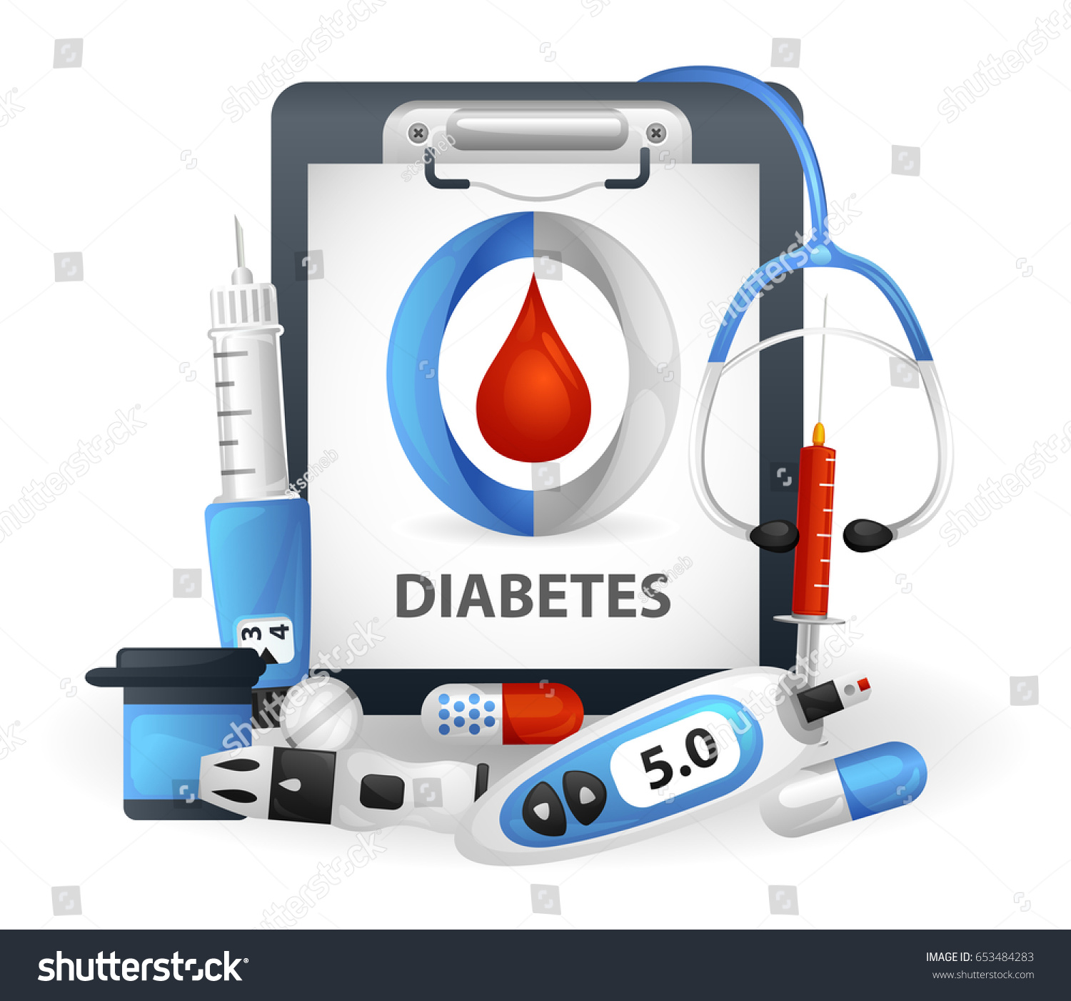 Diabetes Mellitus Concept High Quality Vector Stock Vector Royalty Free 653484283 Shutterstock