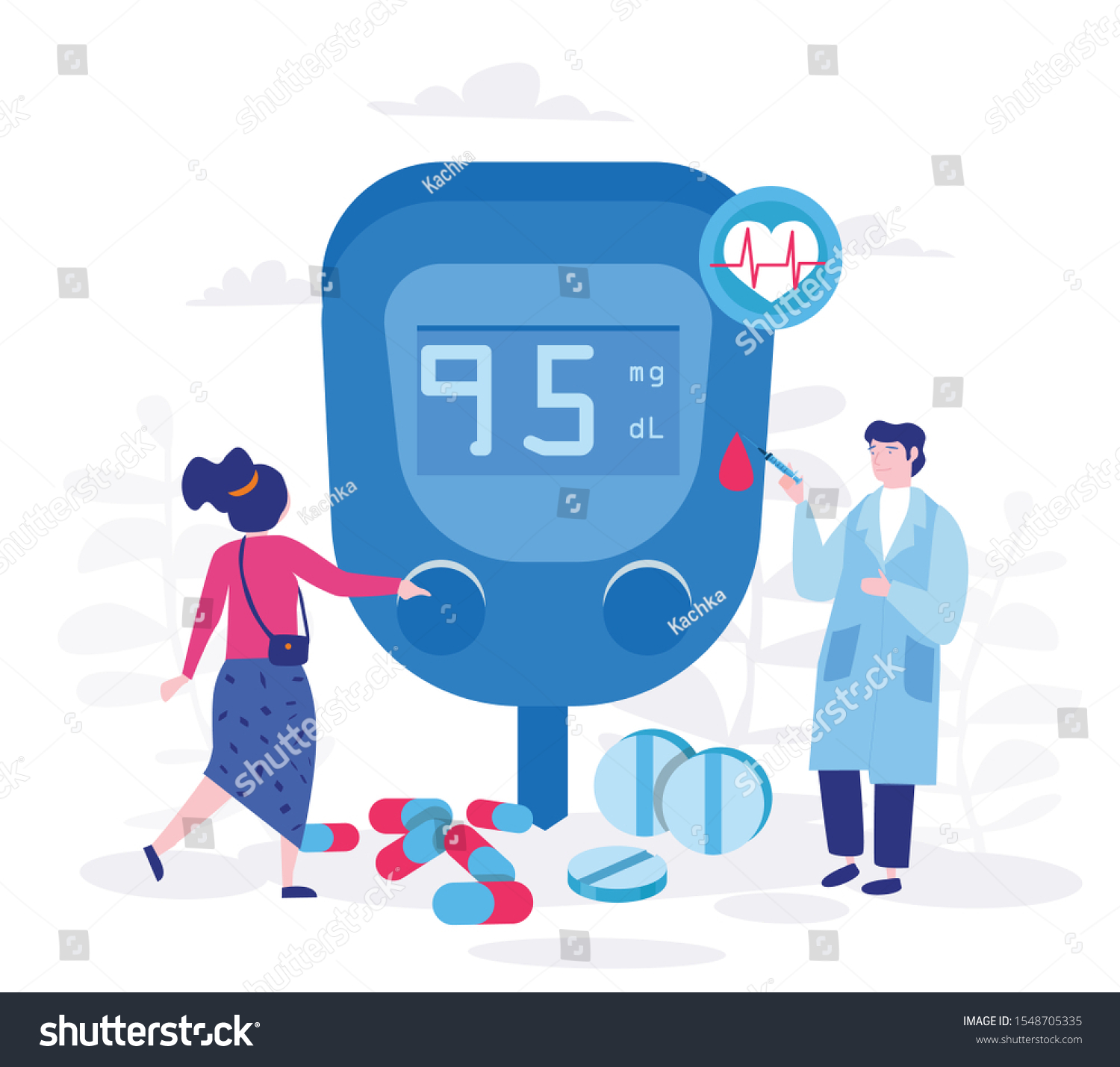 Diagnosis Control Diabetes Illness Treatment Insulin Stock Vector ...