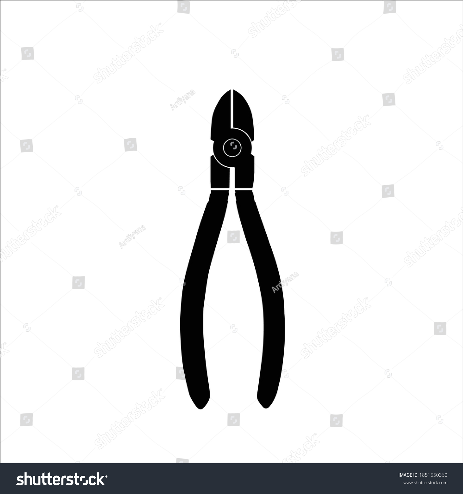 black wire cutter tool on white background clip art preview