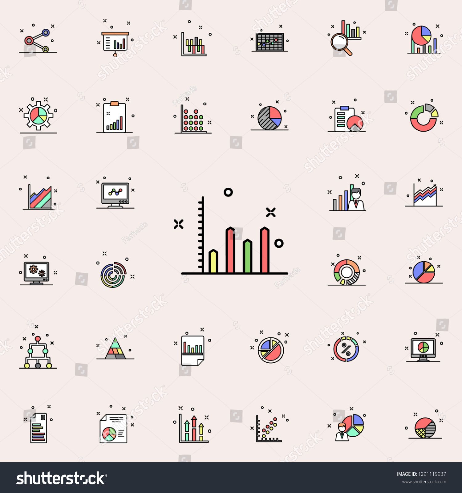 Diagram Colored Icon Business Charts Icons Stock Vector (Royalty Free ...