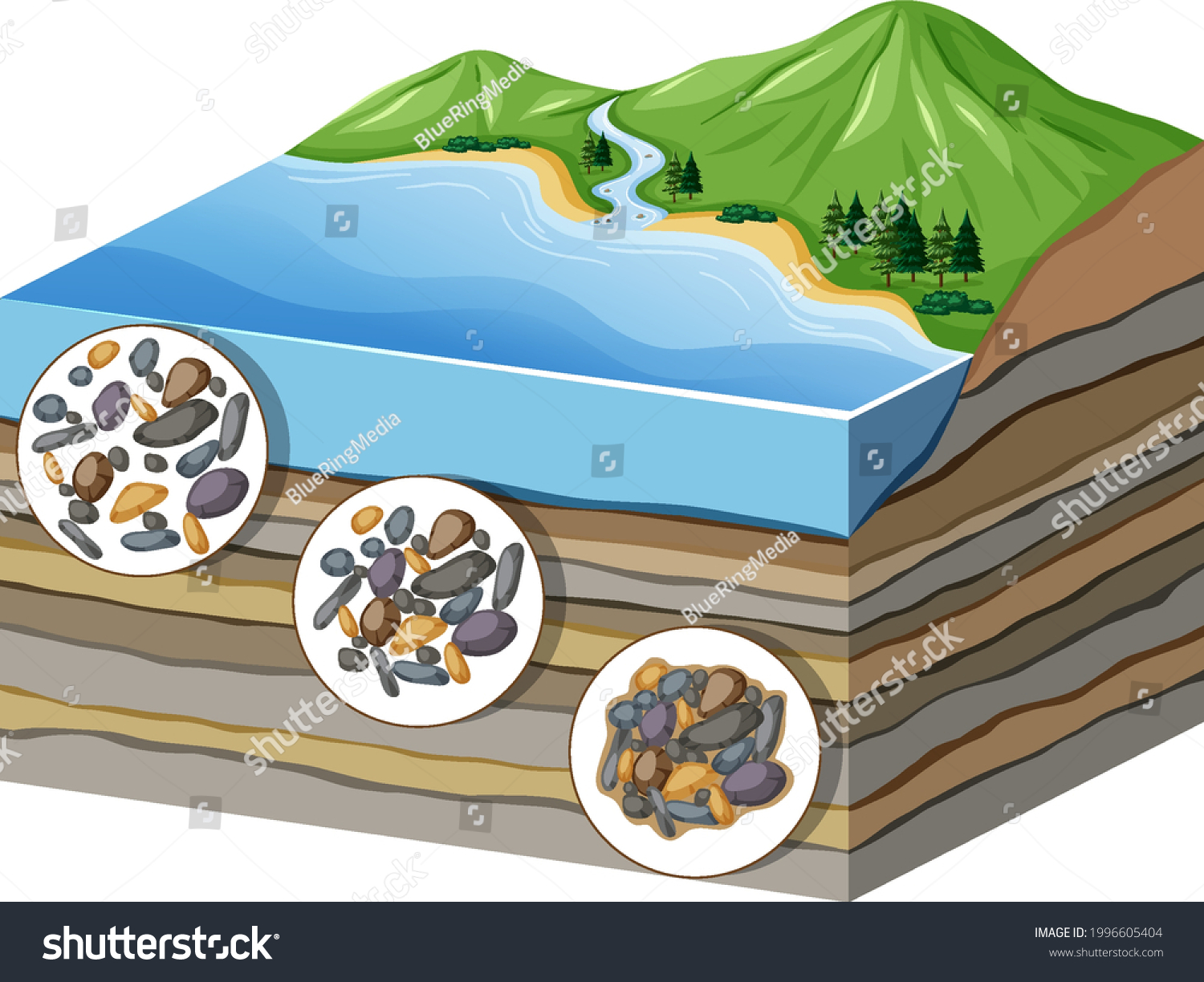 Diagram Showing Process Compaction Cementation Layers Stock Vector ...