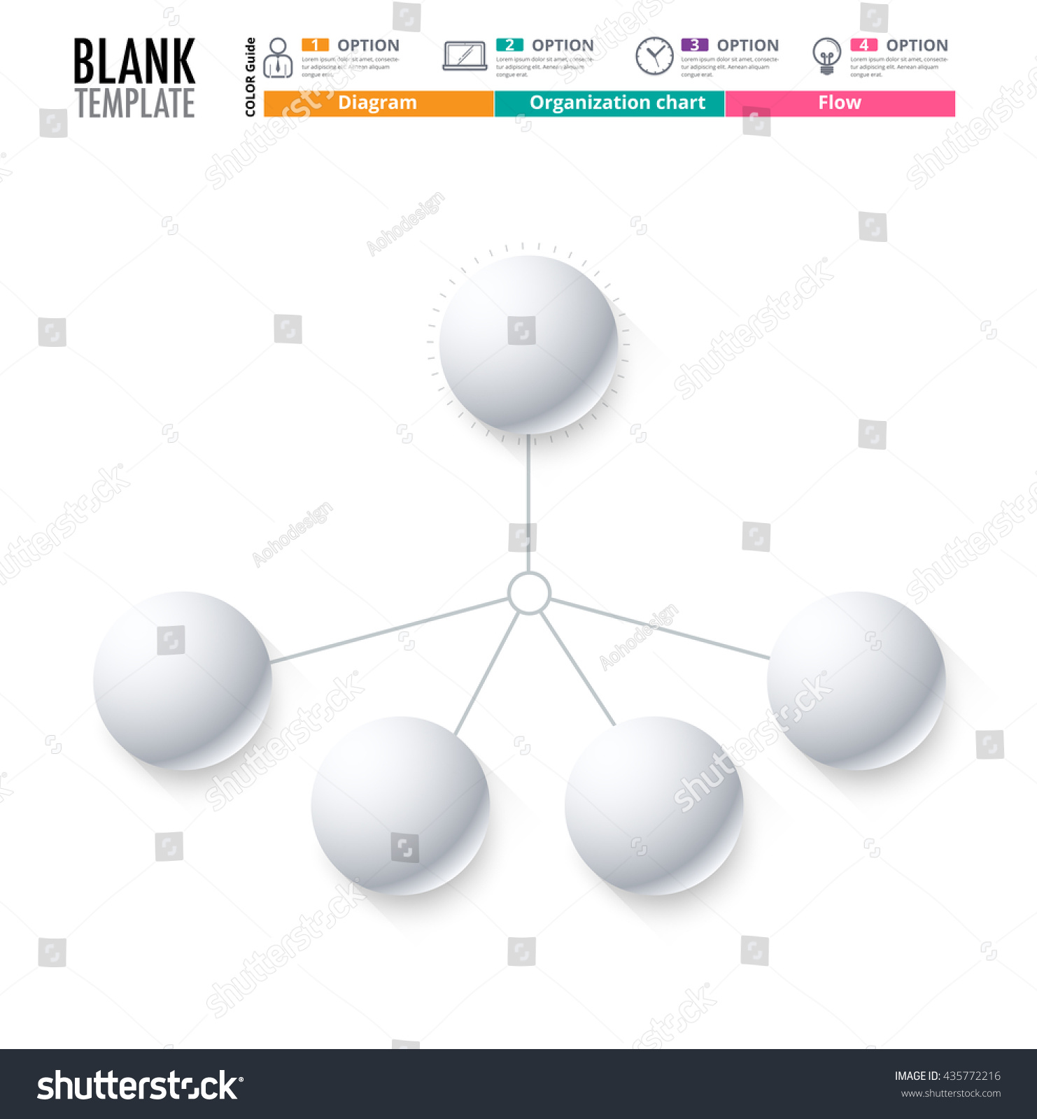 Diagram Template Organization Chart Template Flow Stock Vector (Royalty