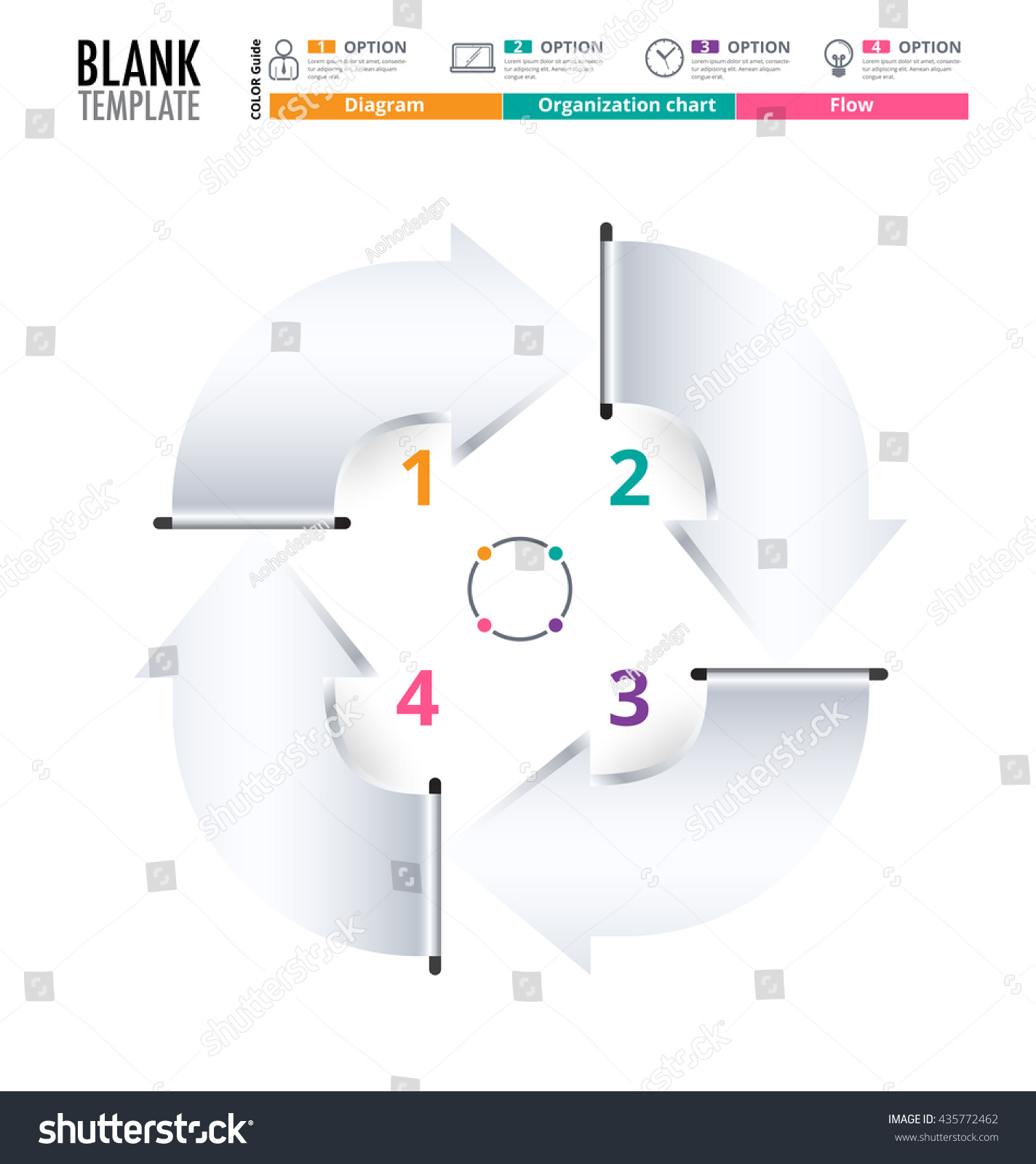 Diagram Template Organization Chart Template Flow Stock Vector (Royalty