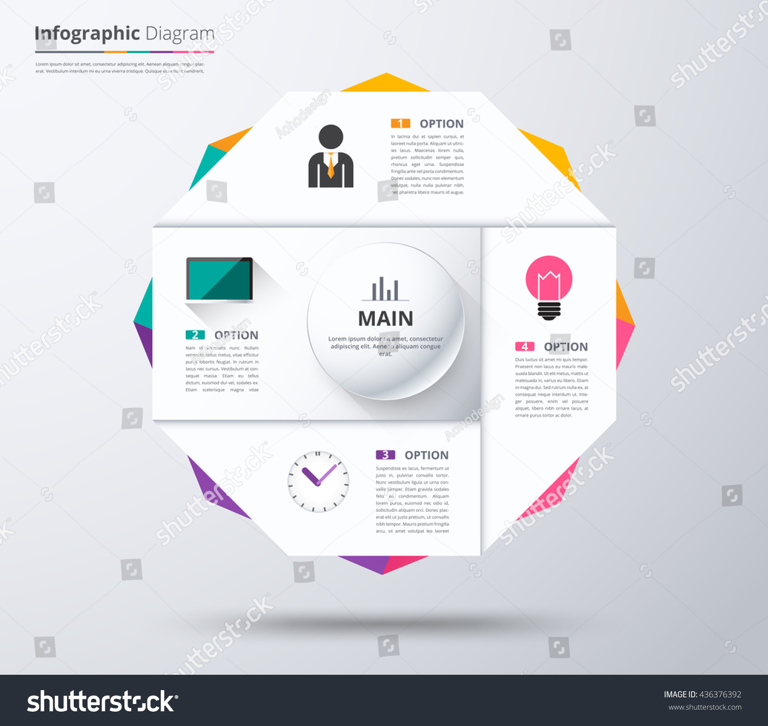 Diagram Template Organization Chart Template Flow Stock Vector (Royalty