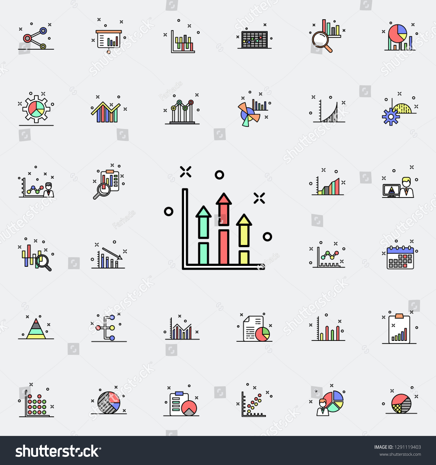 Diagram Arrows Colored Icon Business Charts Stock Vector (Royalty Free ...