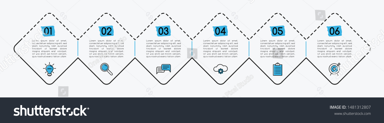 Diagram 6 Options Infographic Vector Stock Vector (Royalty Free) 1481312807