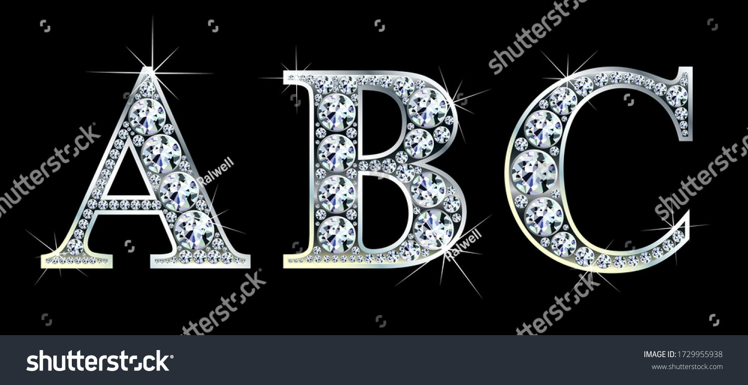 Diamond Alphabet Letters Stunning Beautiful Abc Stock Vector (Royalty ...