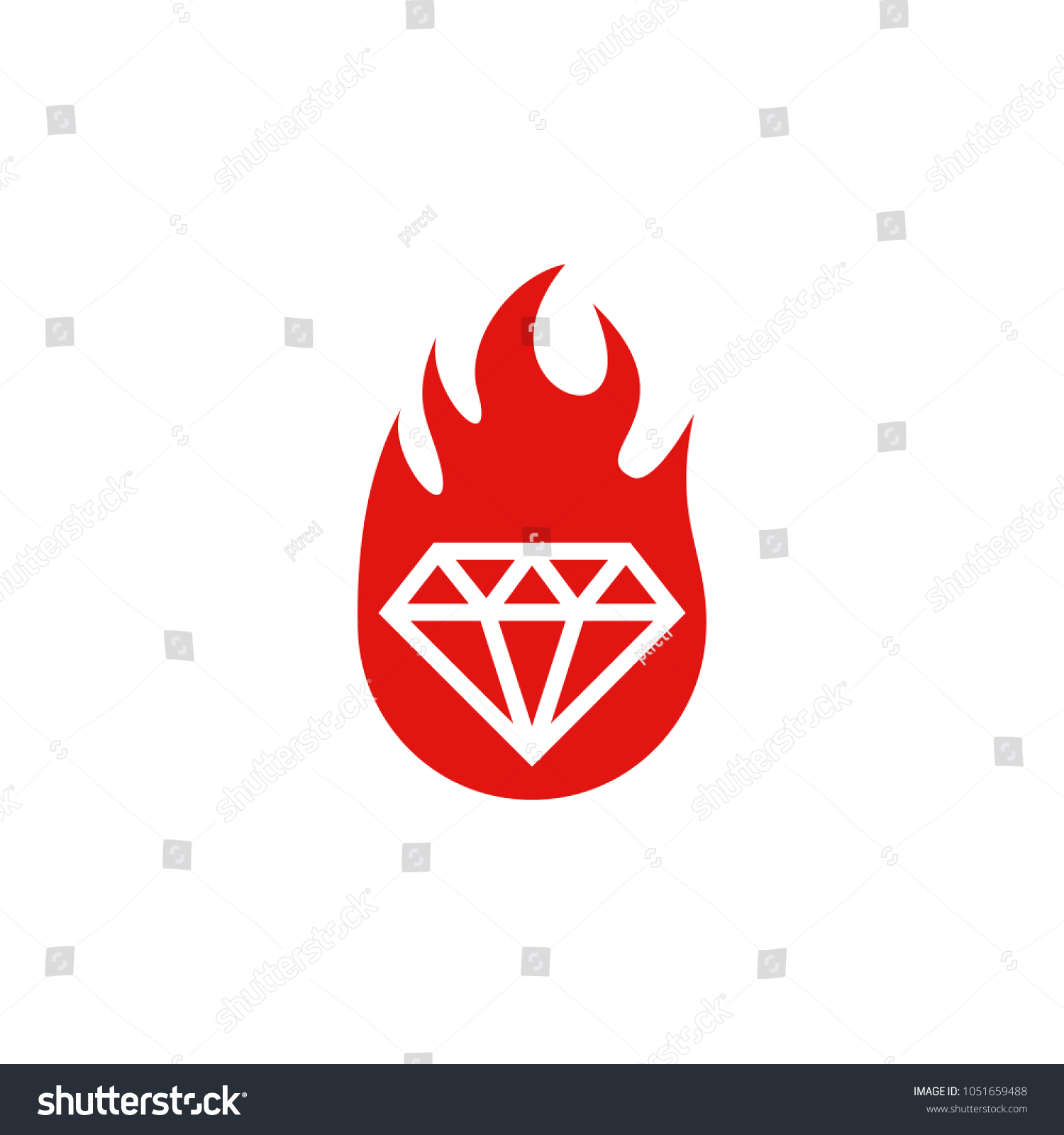 Diamond Fire Logo Icon Design Stock Vector (Royalty Free) 1051659488 ...
