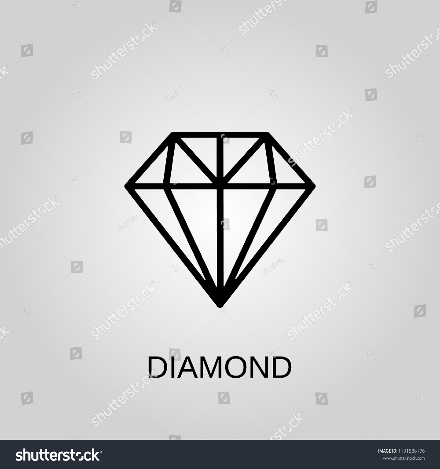 Diamond Icon Diamond Symbol Flat Design Stock Vector (Royalty Free ...