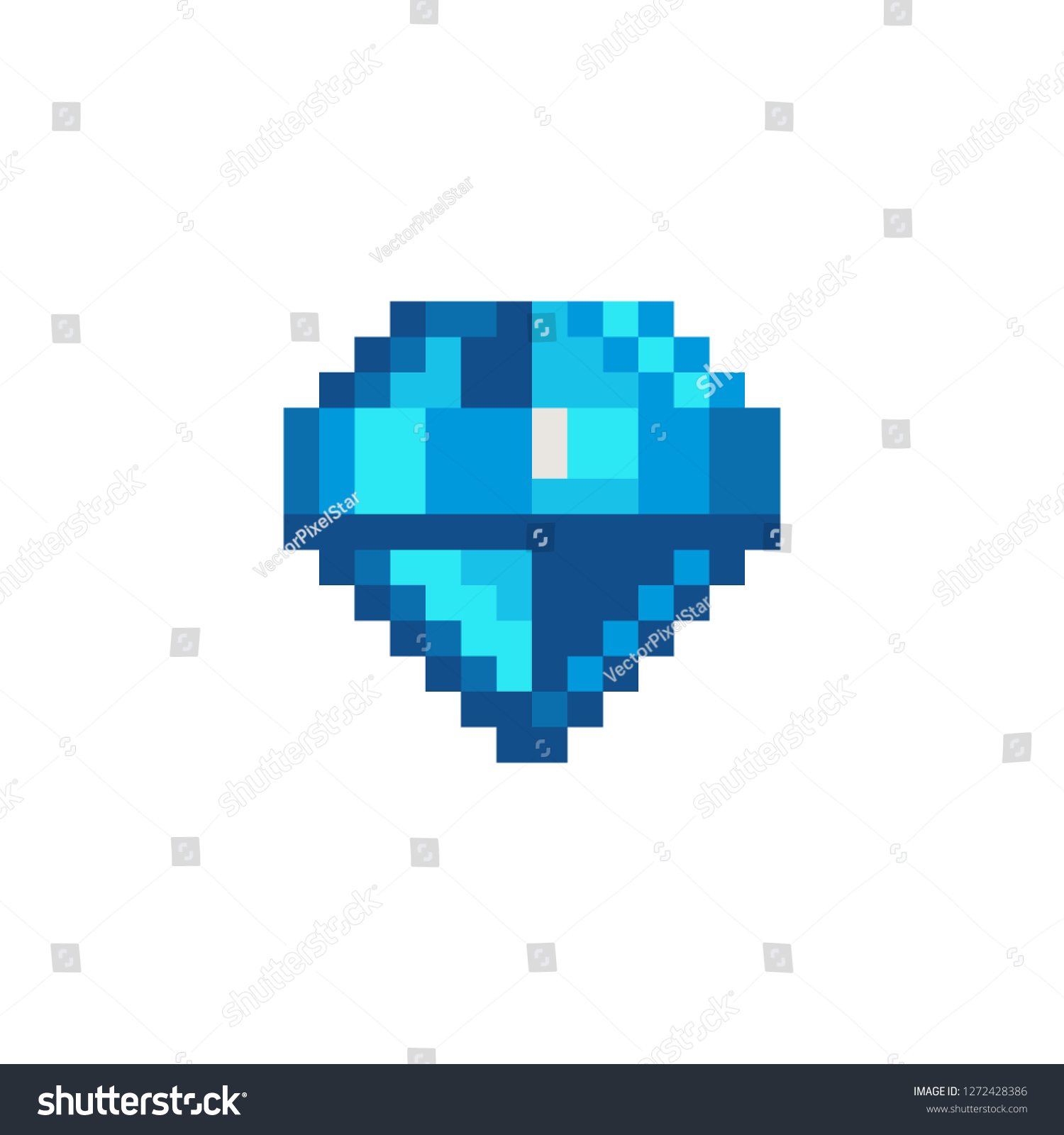 Diamond Icon Pixel Art Style Precious Stock Vector (Royalty Free ...