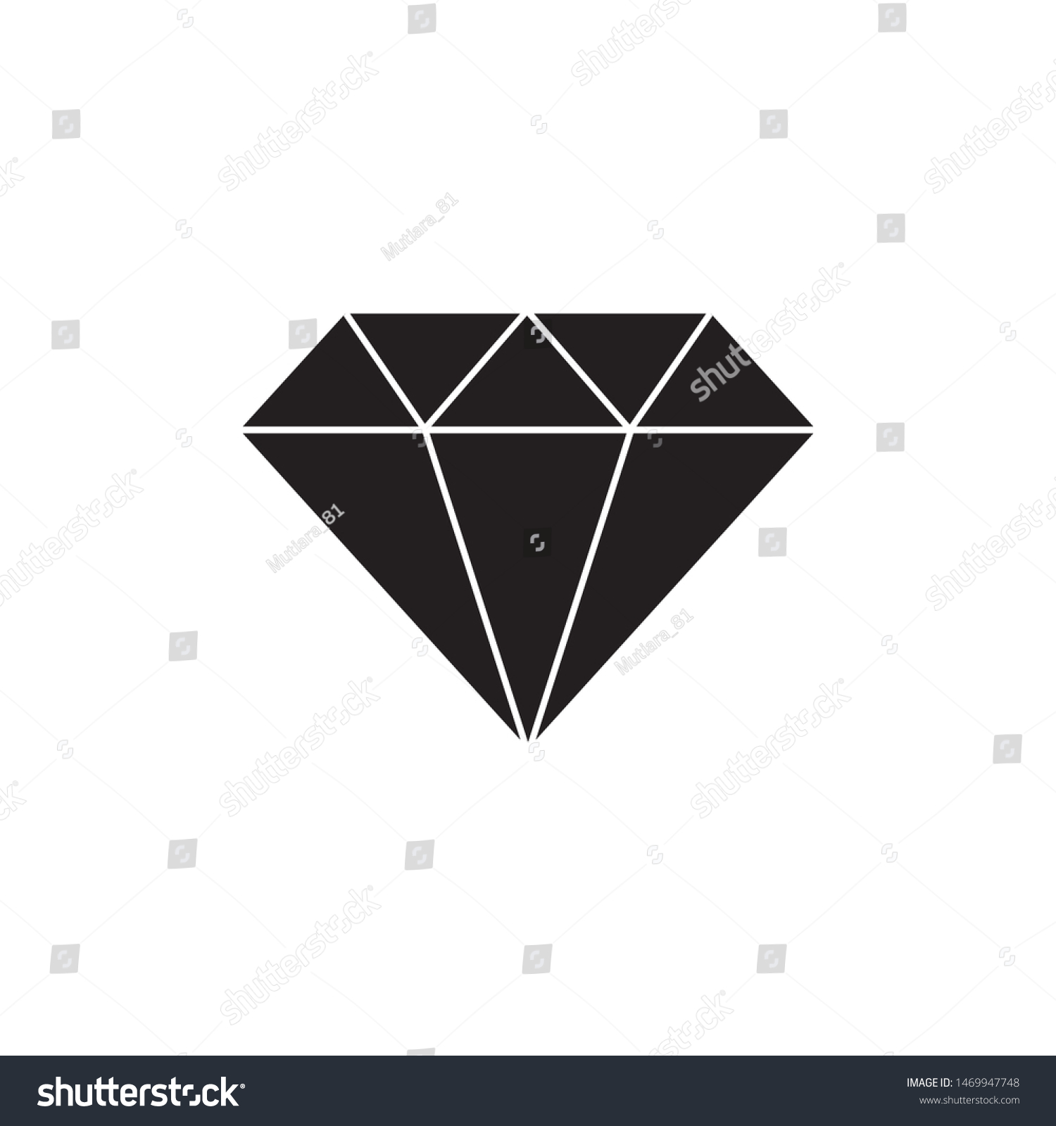 Diamond Icon Vector Symbol Sign Stock Vector Royalty Free