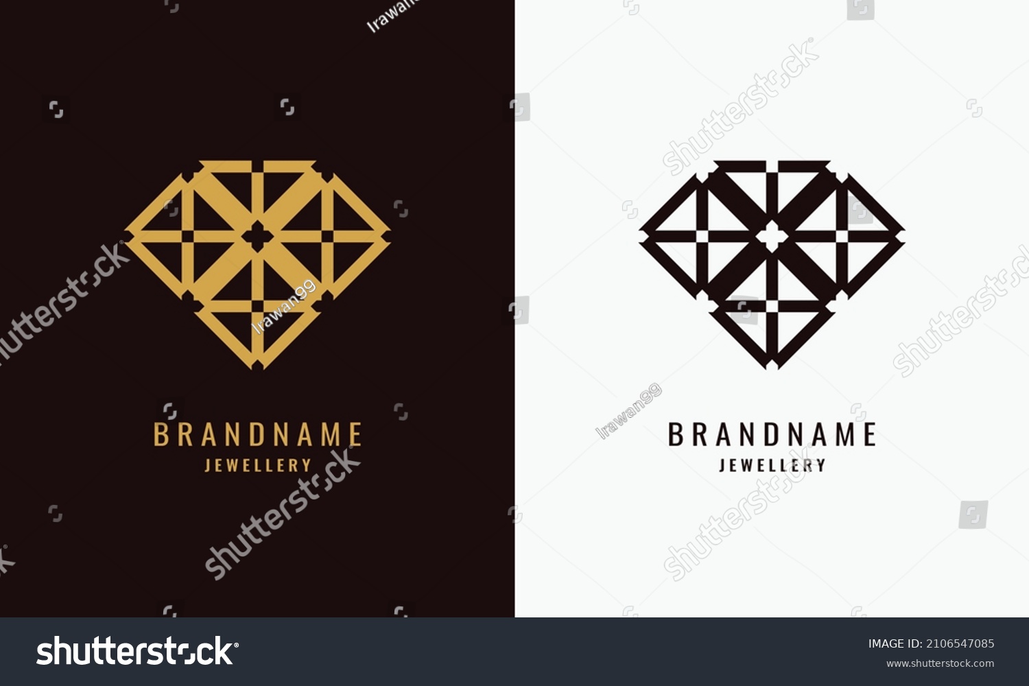 Diamond Logo Design Luxurious Style Jewelry Stock Vector Royalty Free