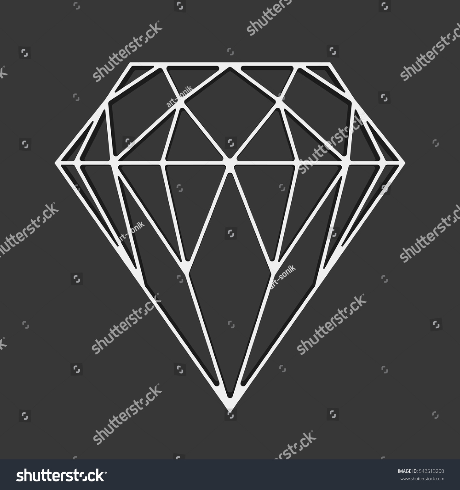 Diamond On Black Background Gemstone Sign Stock Vector (Royalty Free ...