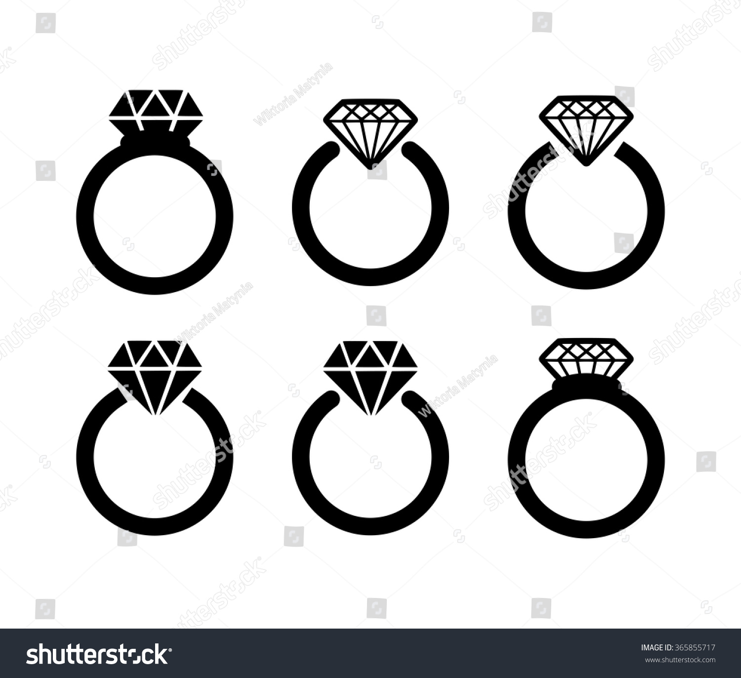 Diamond Ring Collection Vector Stock Vector (Royalty Free) 365855717 ...