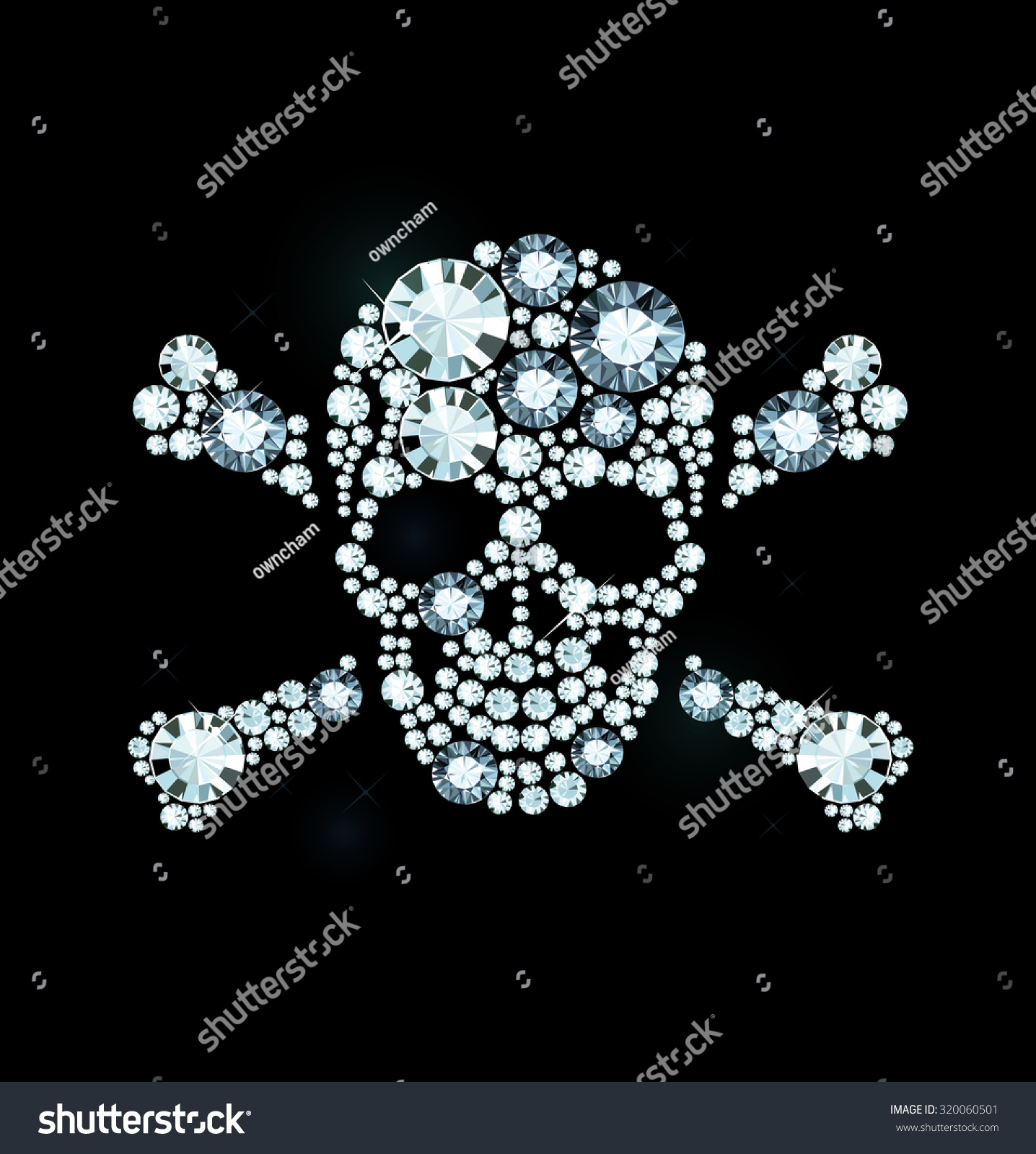 Diamond Skull And Crossbones Stock Vector Illustration 320060501 ...
