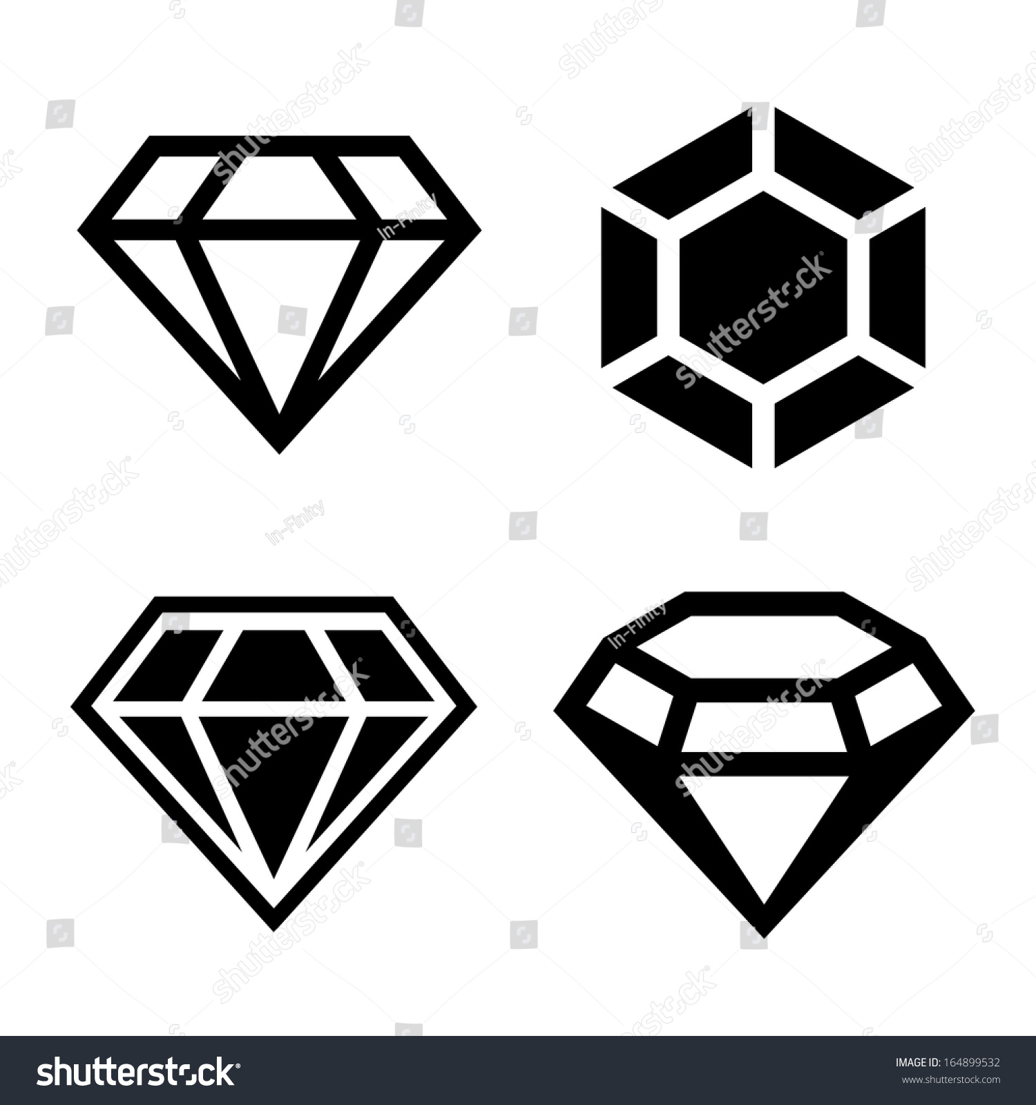 Diamond Vector Icons Set Stock Vector (Royalty Free) 164899532