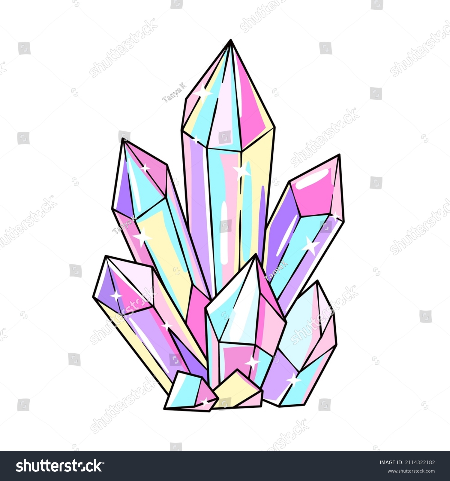 Diamonds Crystals Mineral Stones Vector Drawing Stock Vector (Royalty ...