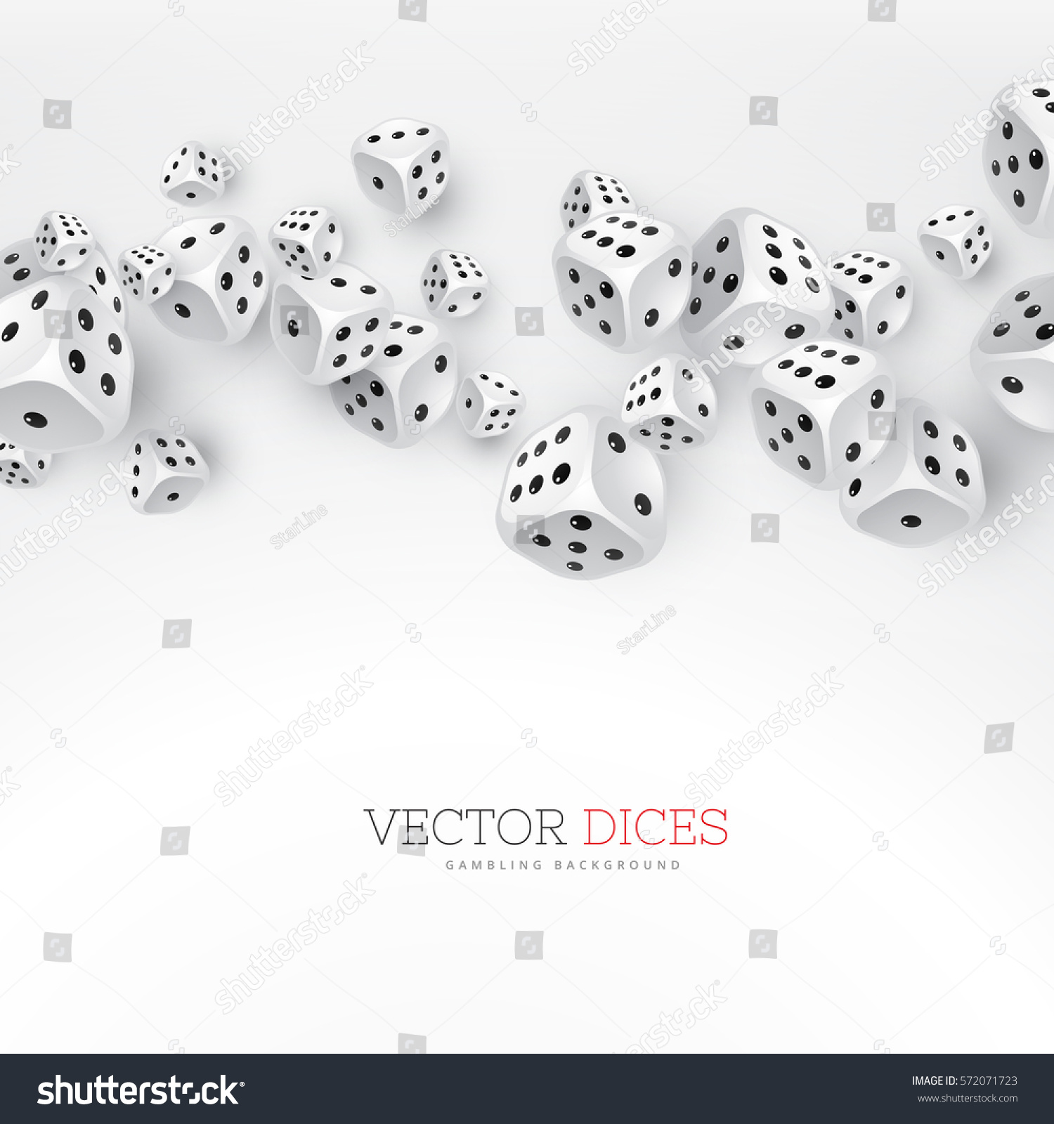 Dice Floating On White Background Stock Vector (Royalty Free) 572071723 ...