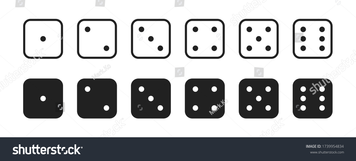 Dice Icon Game Set Isolated Vector Stock Vector (Royalty Free) 1739954834