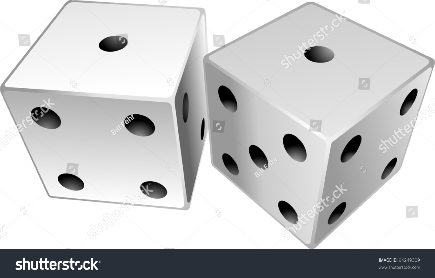 Dice Showing Total Two Snake Eyes Stock Vector (Royalty Free) 94249309 ...