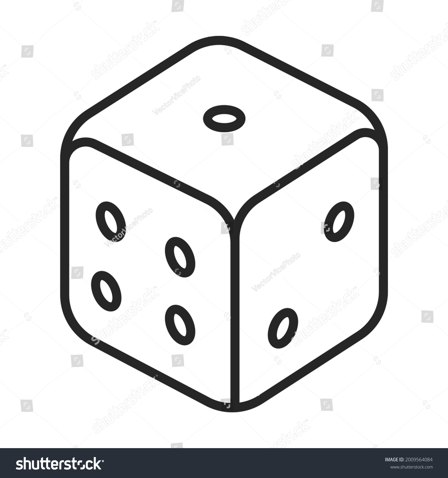 Dice Vector Outline Icon Vector Illustration Stock Vector (Royalty Free ...