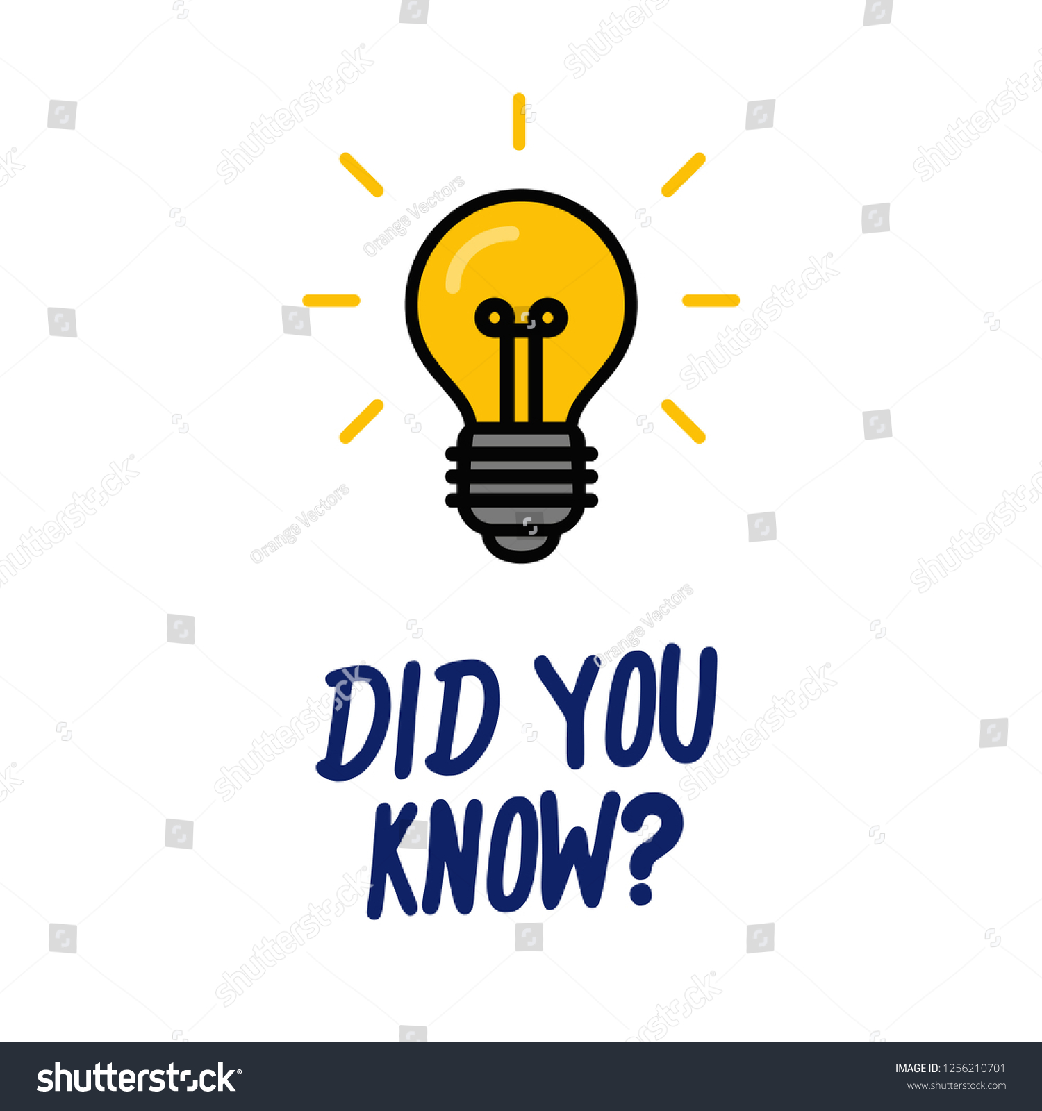 Did You Know Bulb Icon Vector Stock Vector (Royalty Free) 1256210701 ...