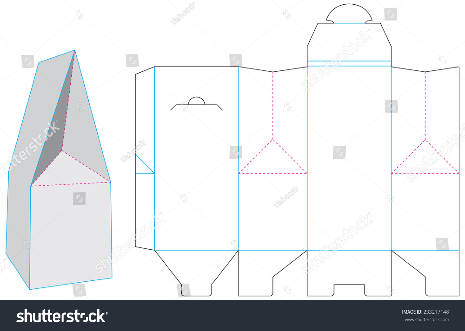 Die Packaging Box Design Three Cornered Stock Vector (royalty Free 