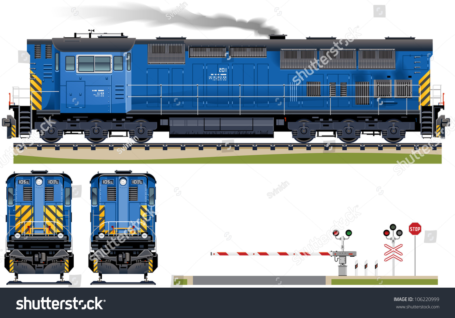 Diesel Locomotive (Train #5). Pixel Optimized. Elements Are In The ...