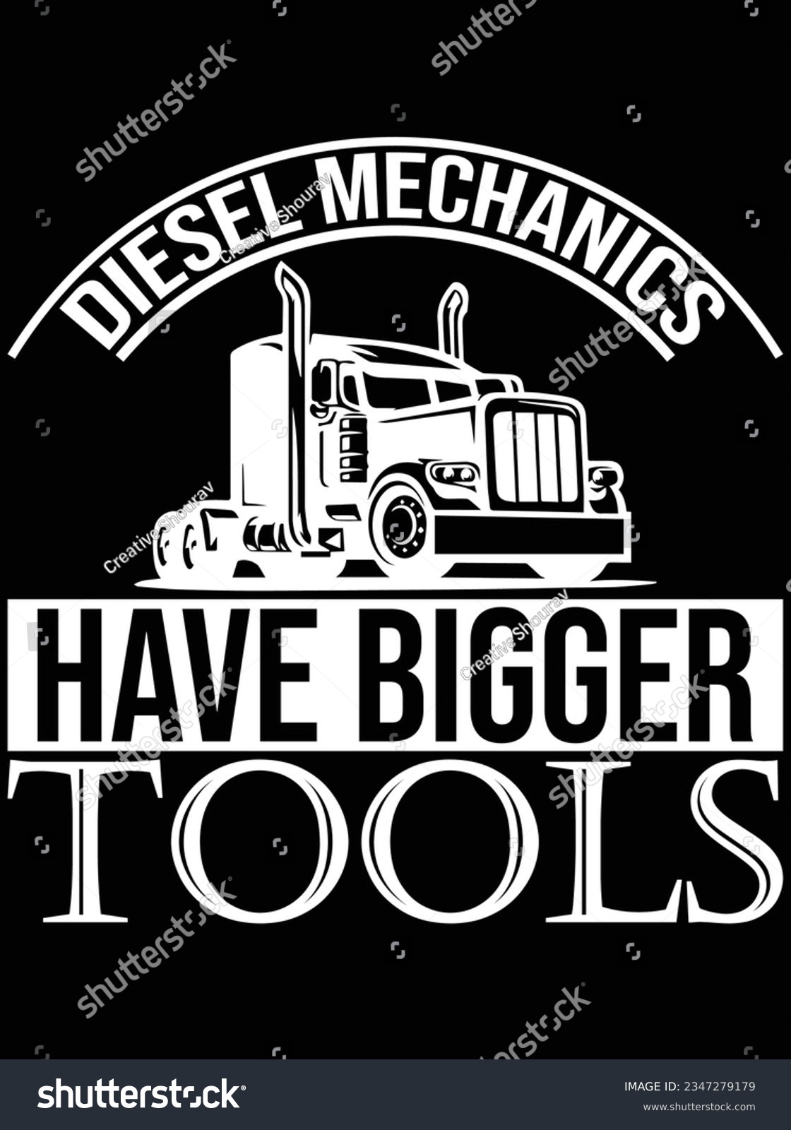 SVG of Diesel mechanics have bigger tools vector art design, eps file. design file for t-shirt. SVG, EPS cuttable design file svg