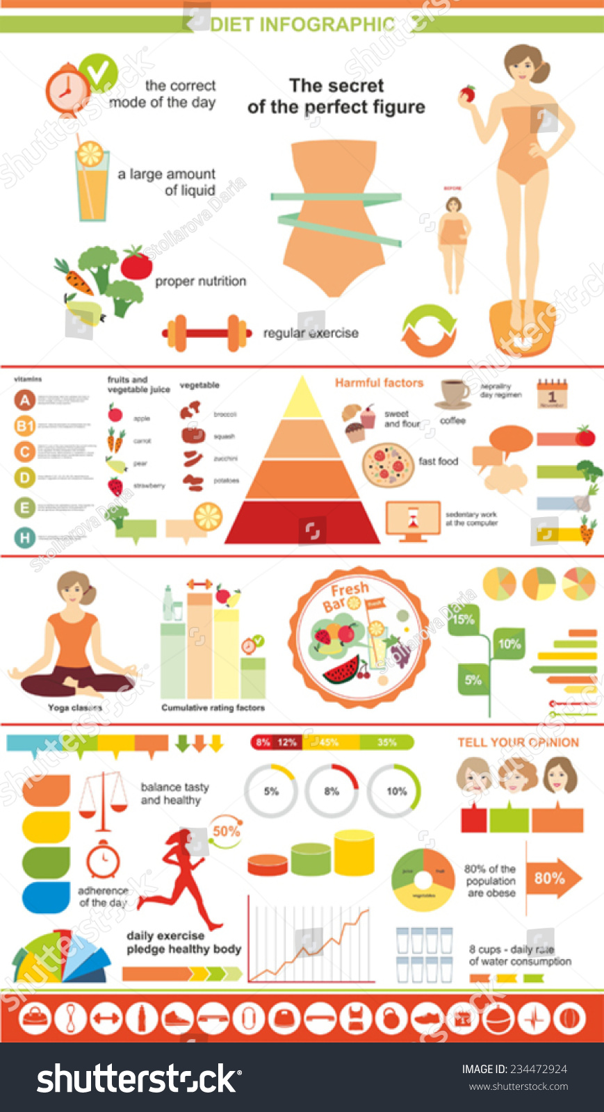 Diet Infographic Healthy Lifestyle Healthy Eating Stock Vector