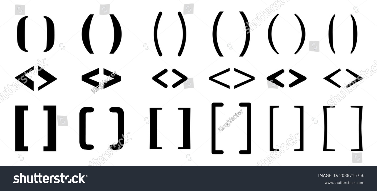 「異なる括弧セット。テキストの角かっこ。中括弧、角括弧、角括弧。OpenWorkのベクター画像。」のベクター画像素材(ロイヤリティフリー ...