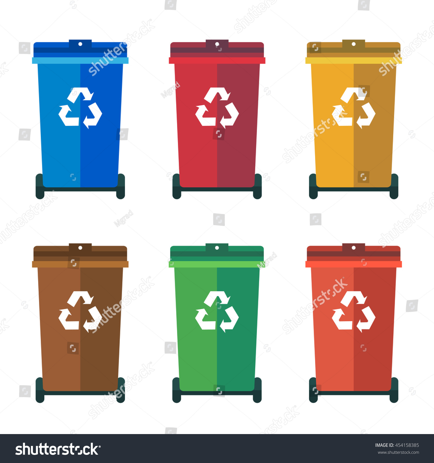 Different Colored Wheelie Bins Trash Bins Stock Vector (Royalty Free ...